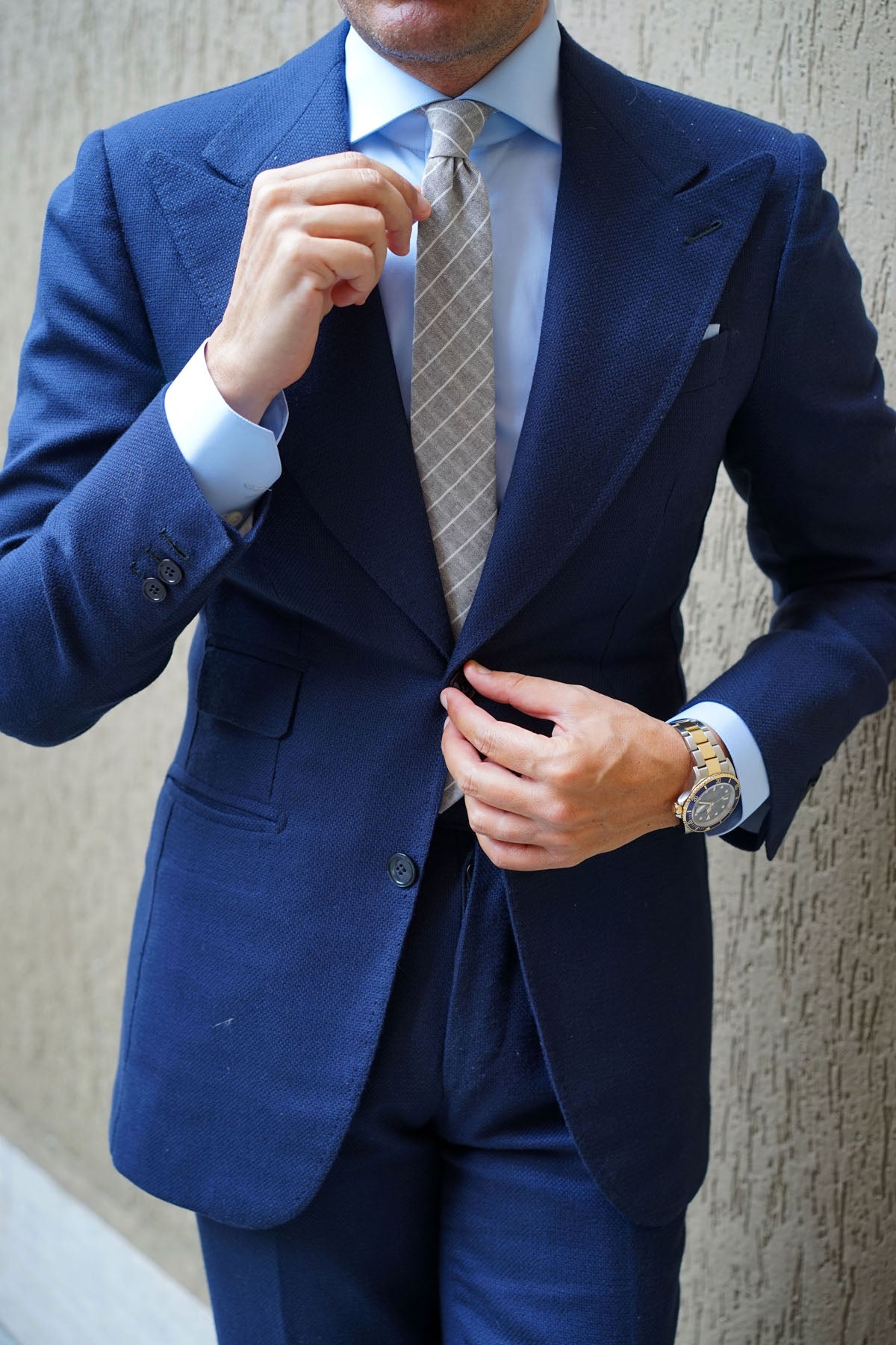 Grey Edinburgh Pinstripe Skinny Tie