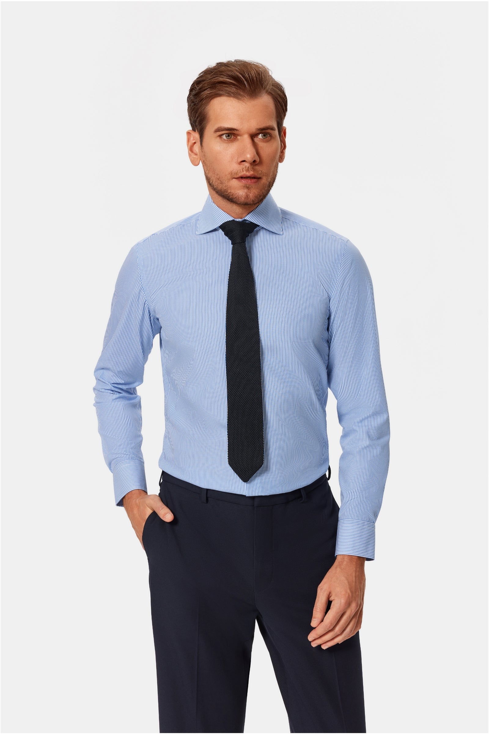 Bachman Blue Stripe Poplin Shirt