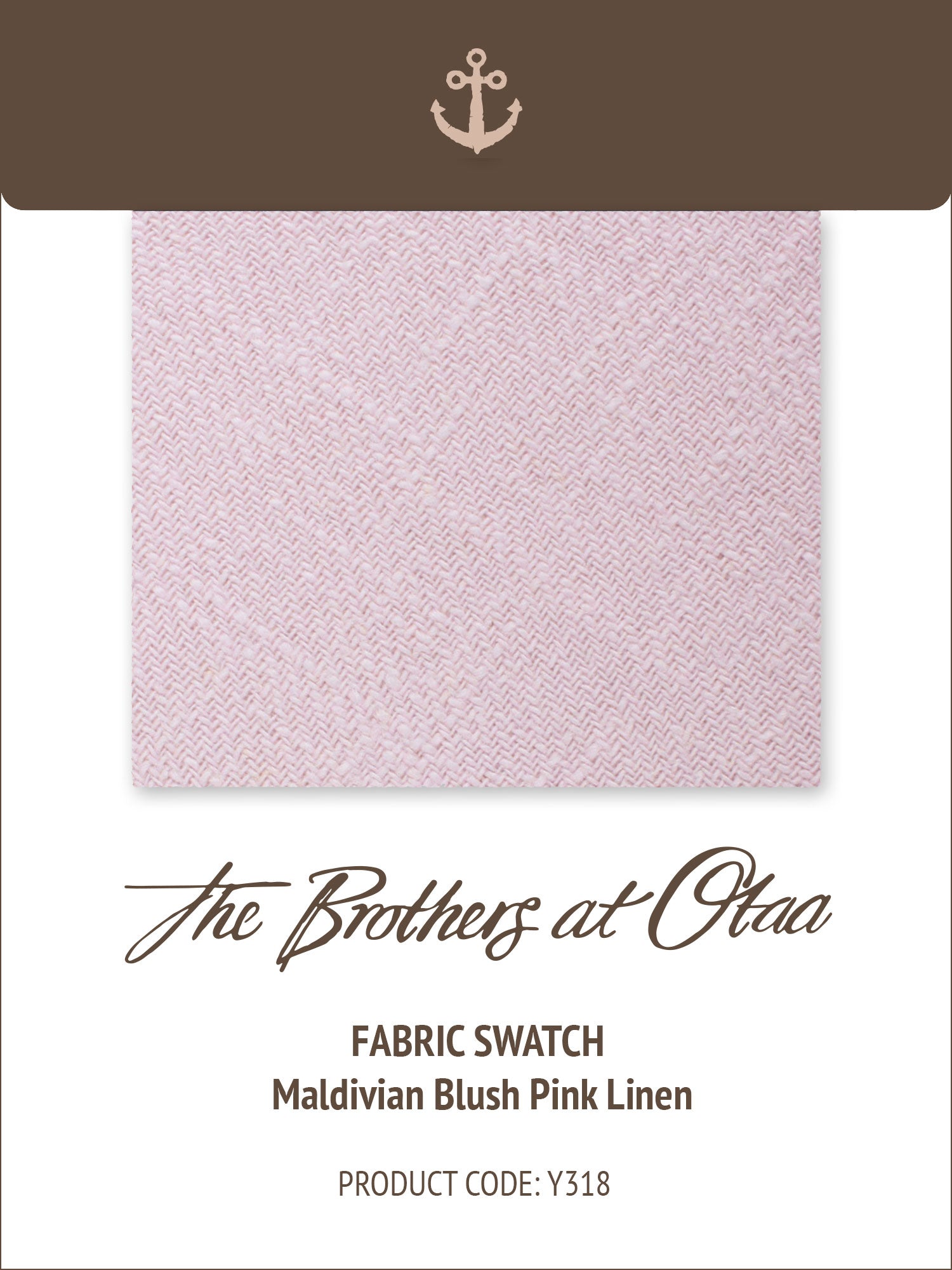 Fabric Swatch (Y318) - Maldivian Blush Pink Linen