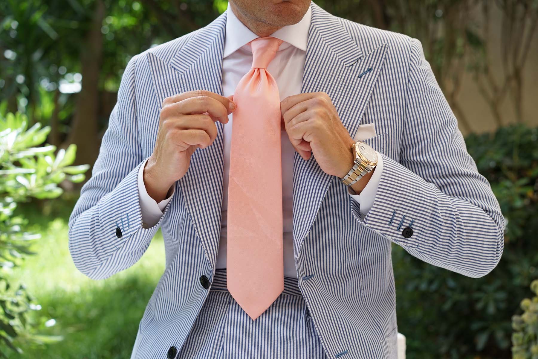 Bellini Peach Weave Necktie