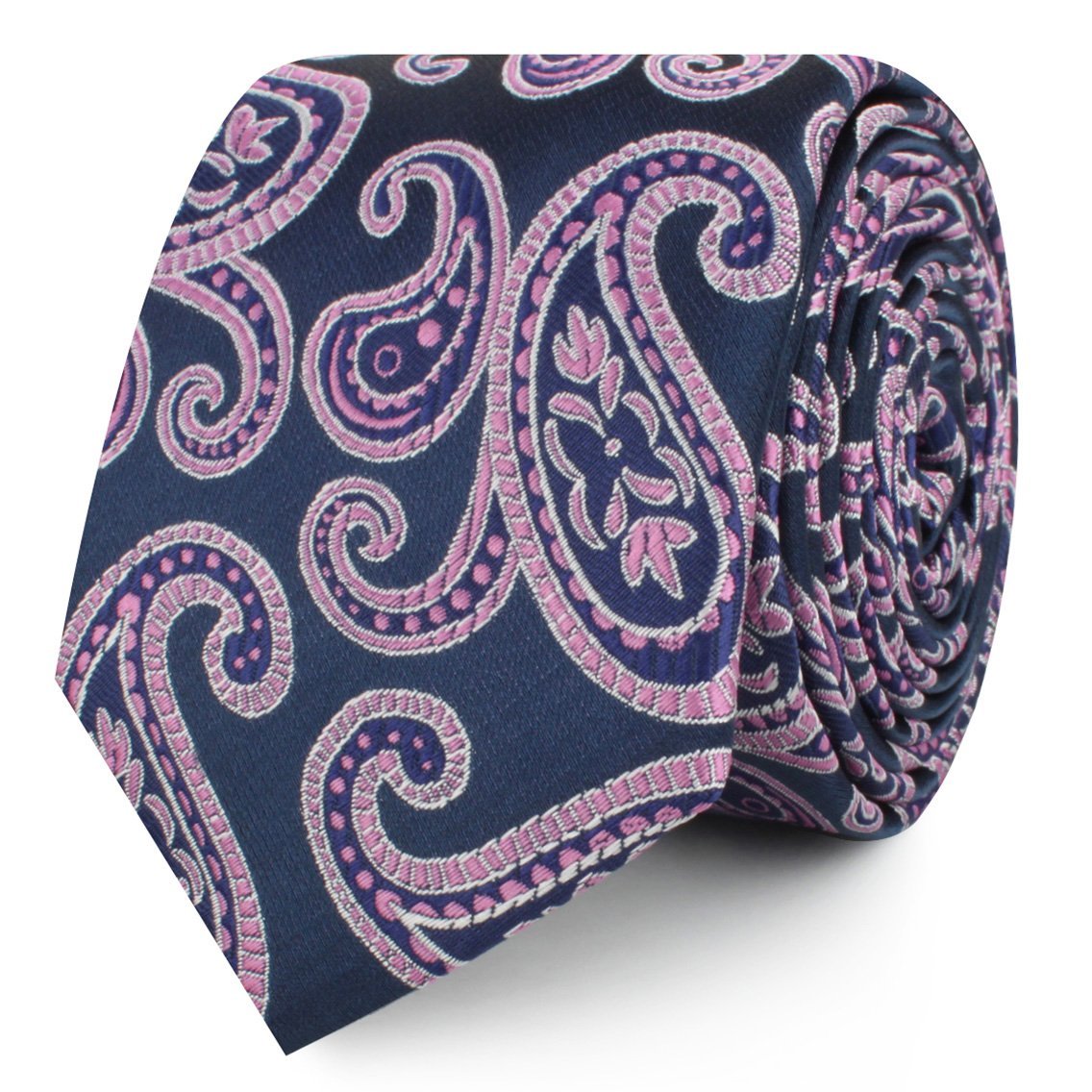 Qajar Dynasty Purple Paisley Skinny Tie