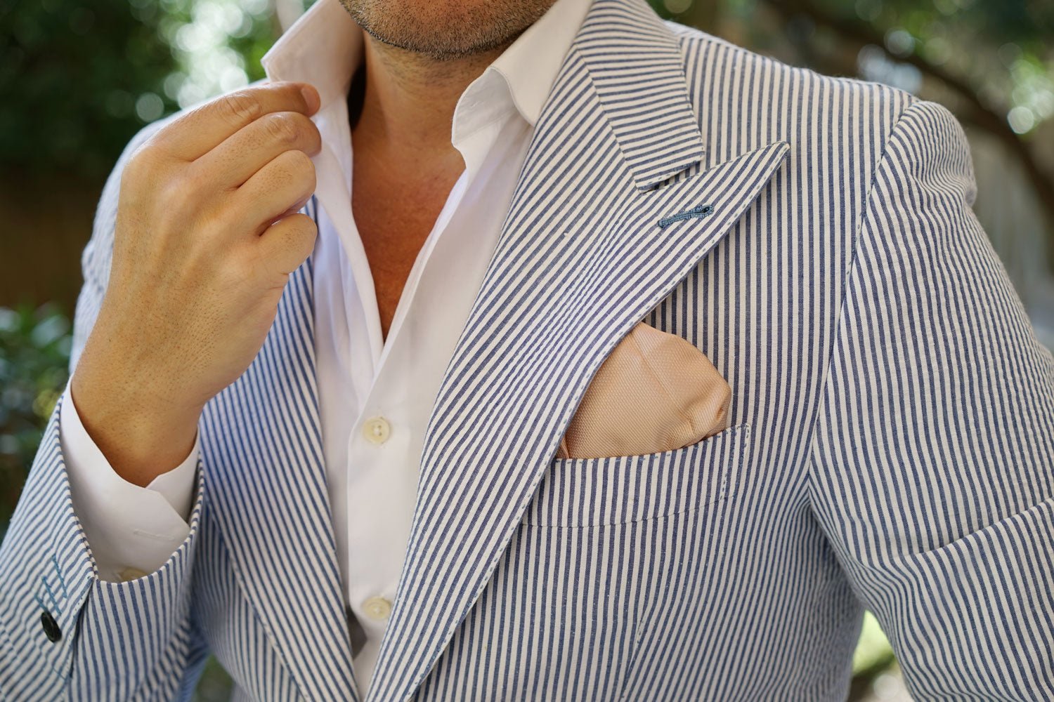 Champagne Gold Metallic Weave Pocket Square