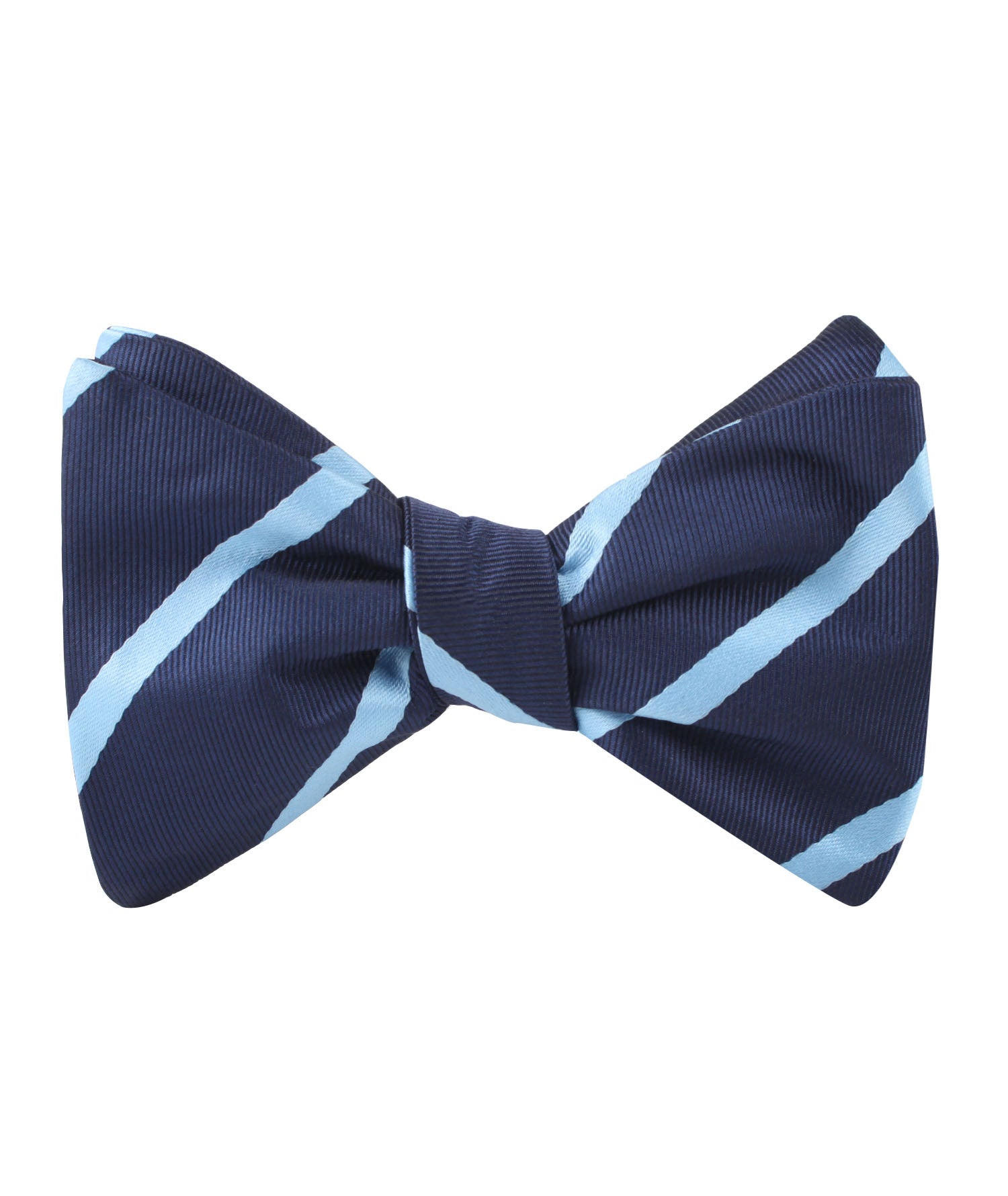 Blue Pencil Stripe Self Bow Tie