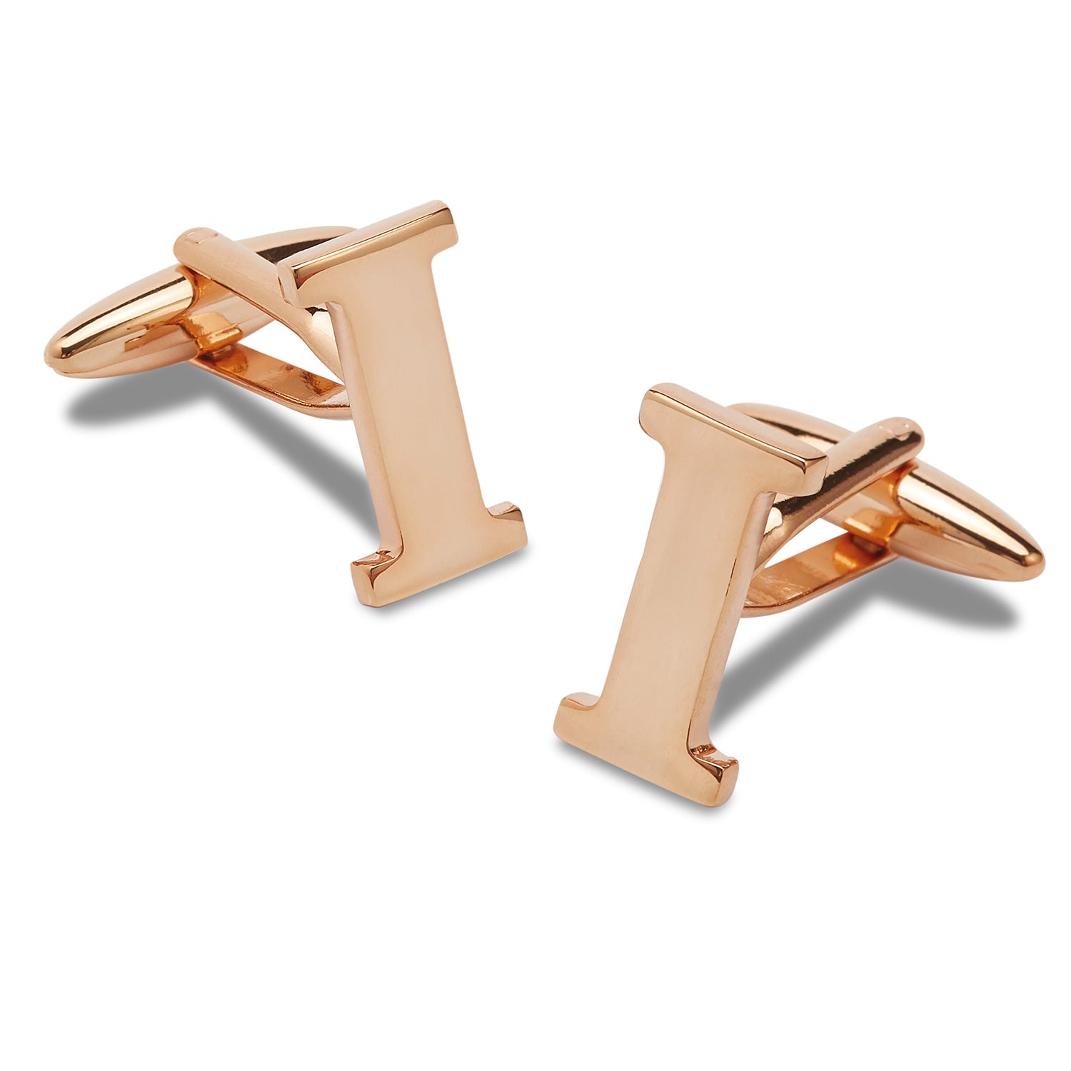 Rose Gold Letter I Cufflinks