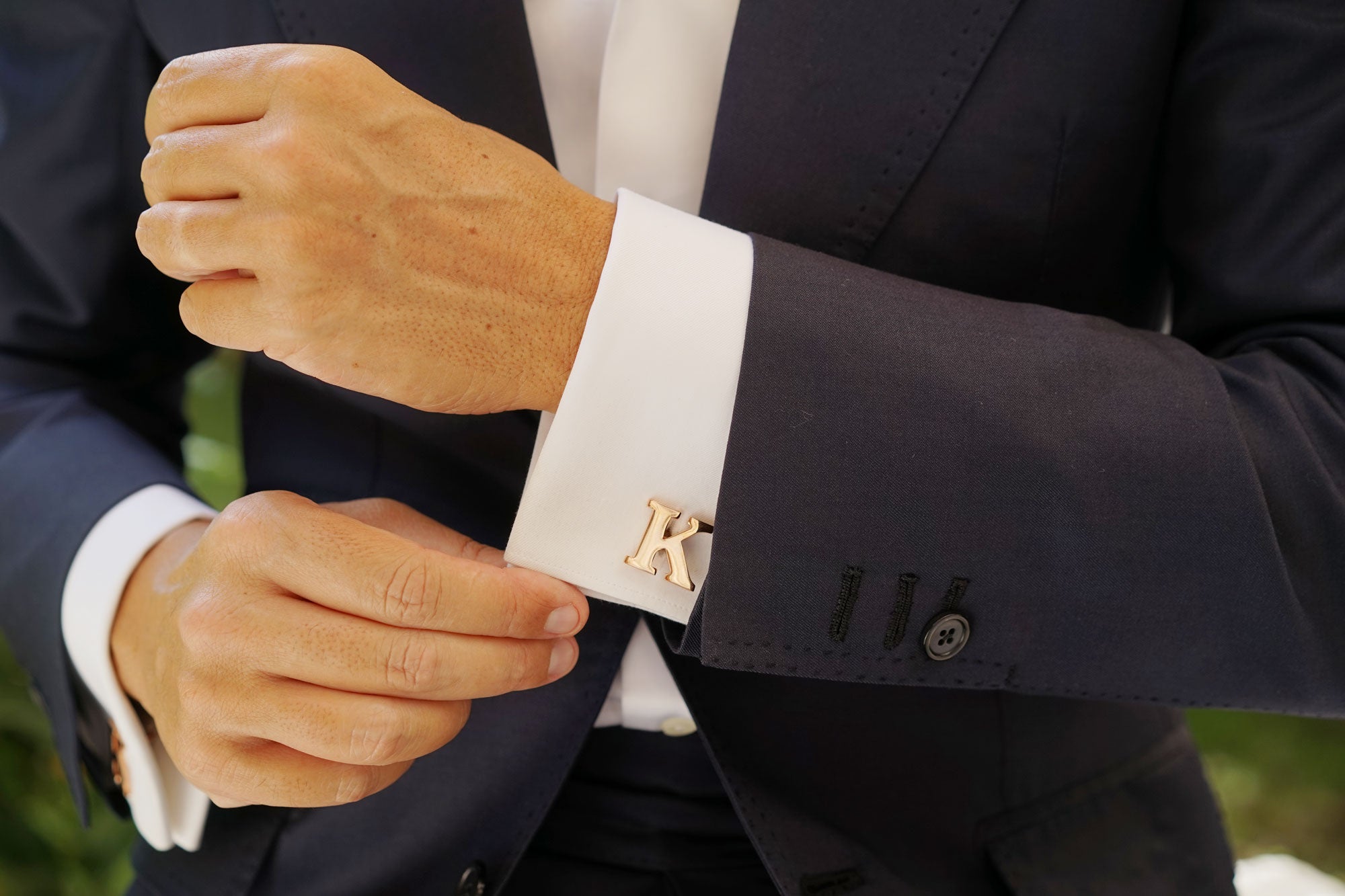 Rose Gold Letter K Cufflinks