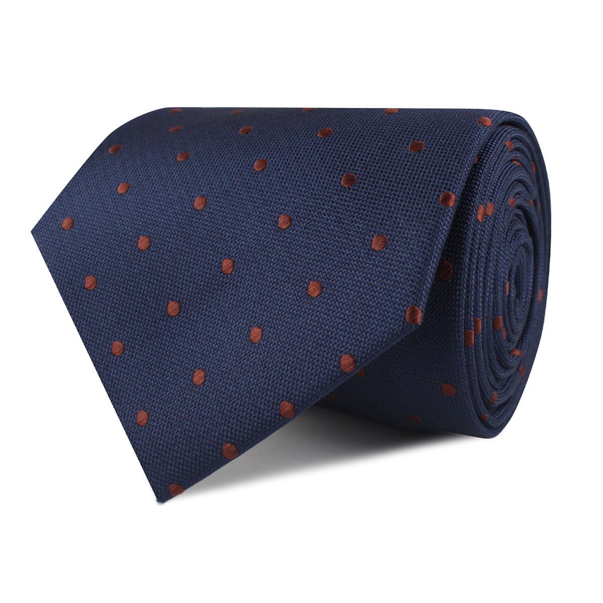 Navy Blue with Brown Polka Dots Necktie