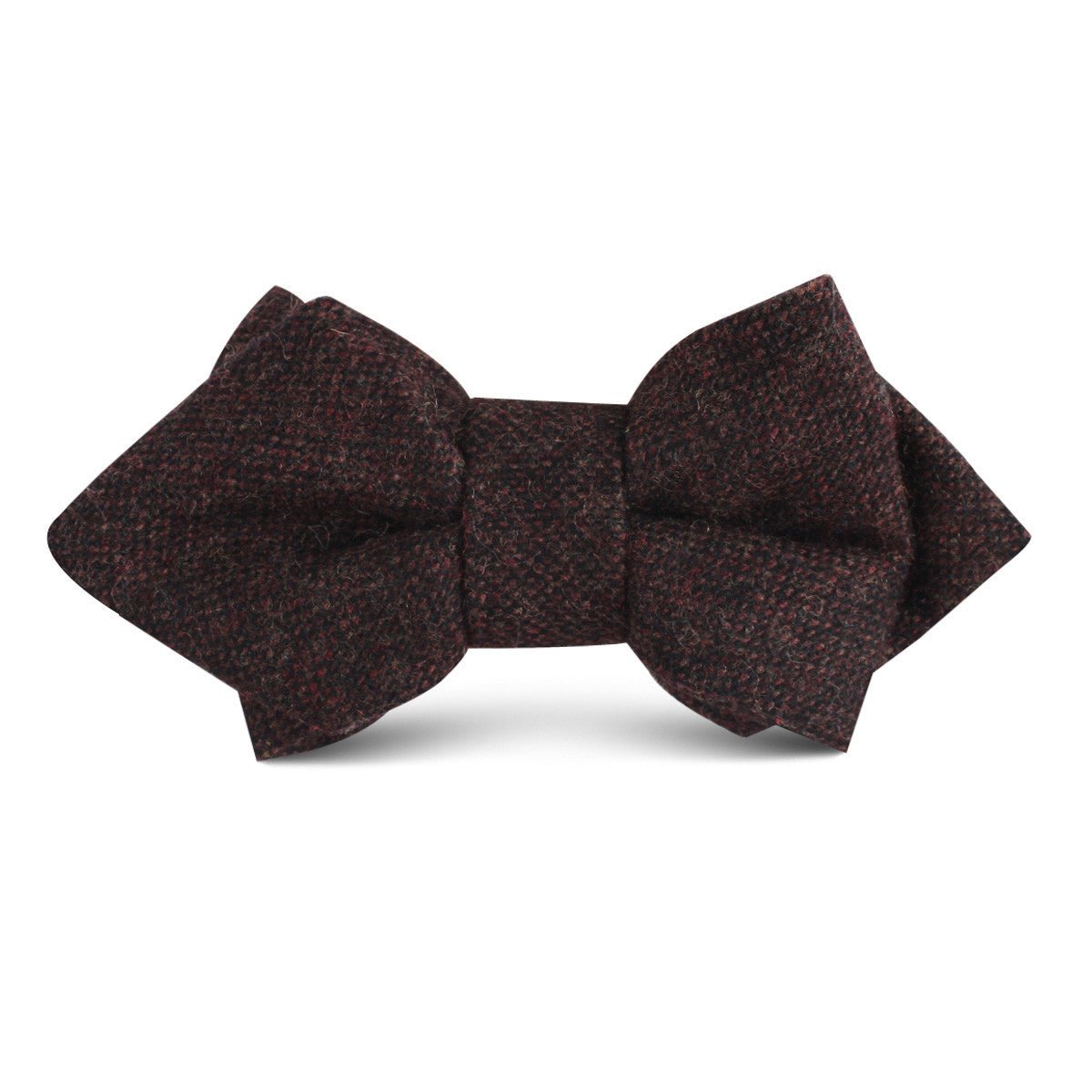 Rambouillet Donegal Brown Wool Kids Diamond Bow Tie