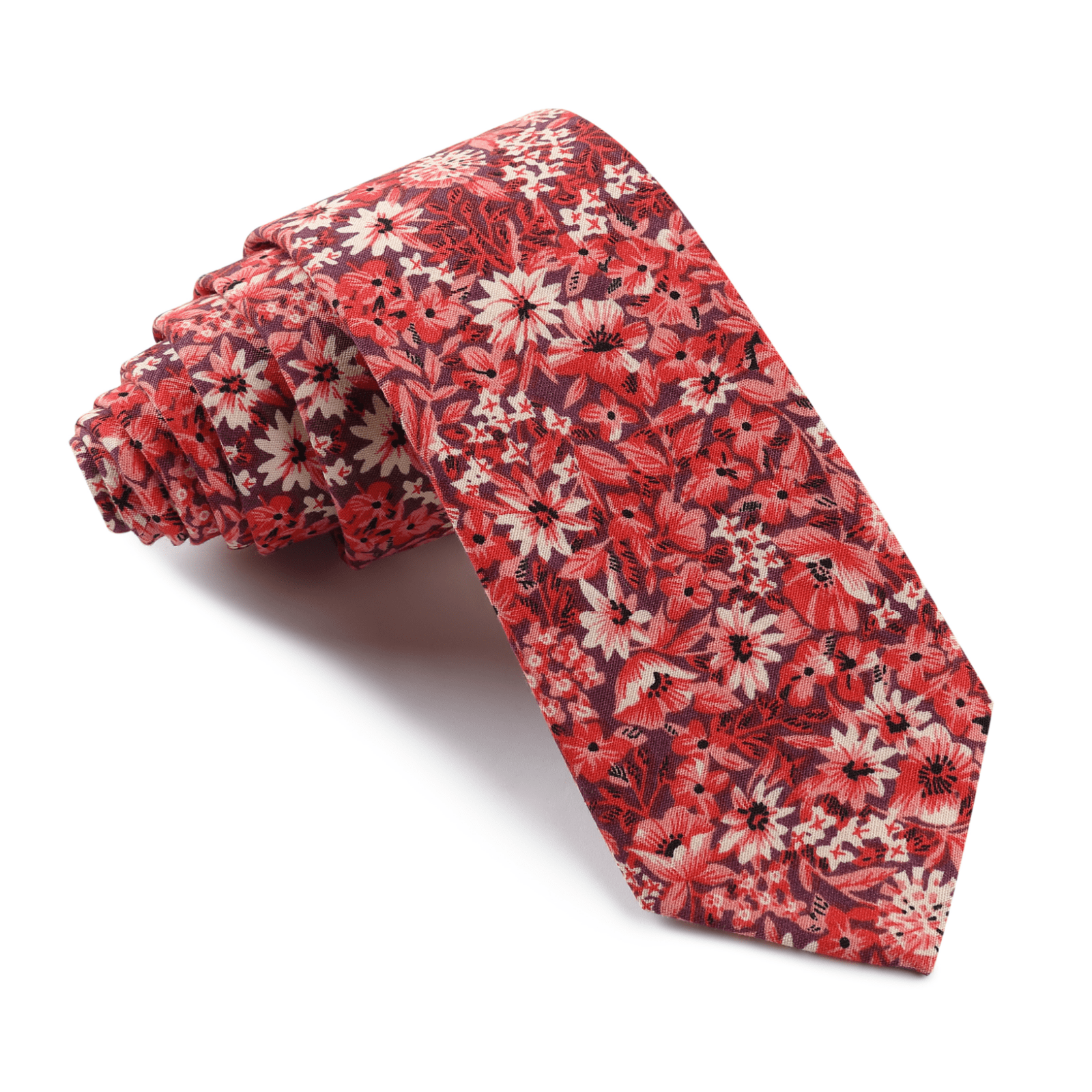 Marrakech Crimson Blossom Skinny Tie