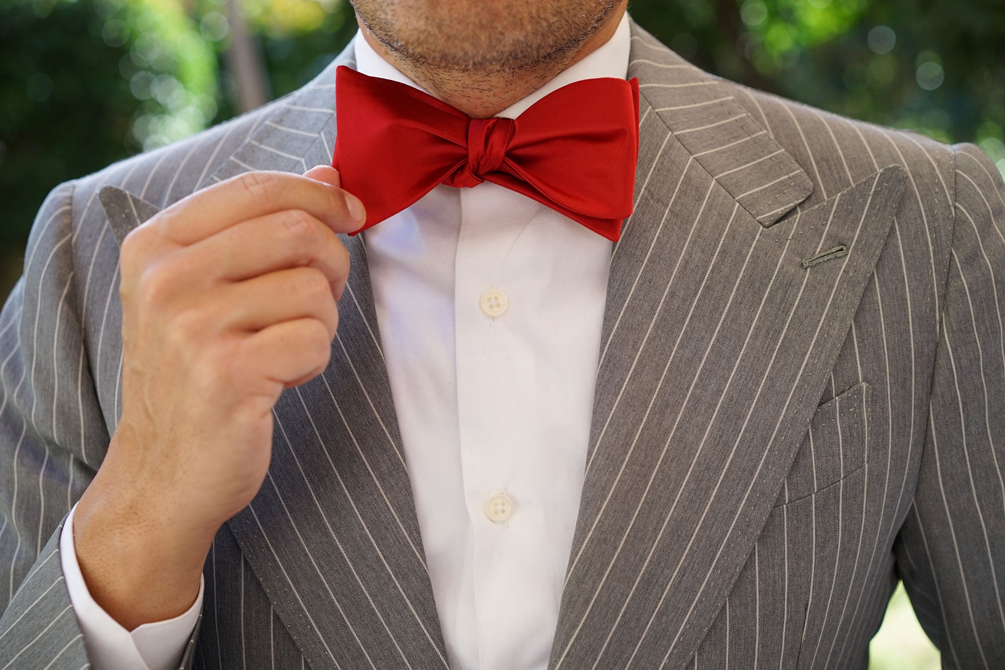 Apple Maroon Satin Self Bow Tie