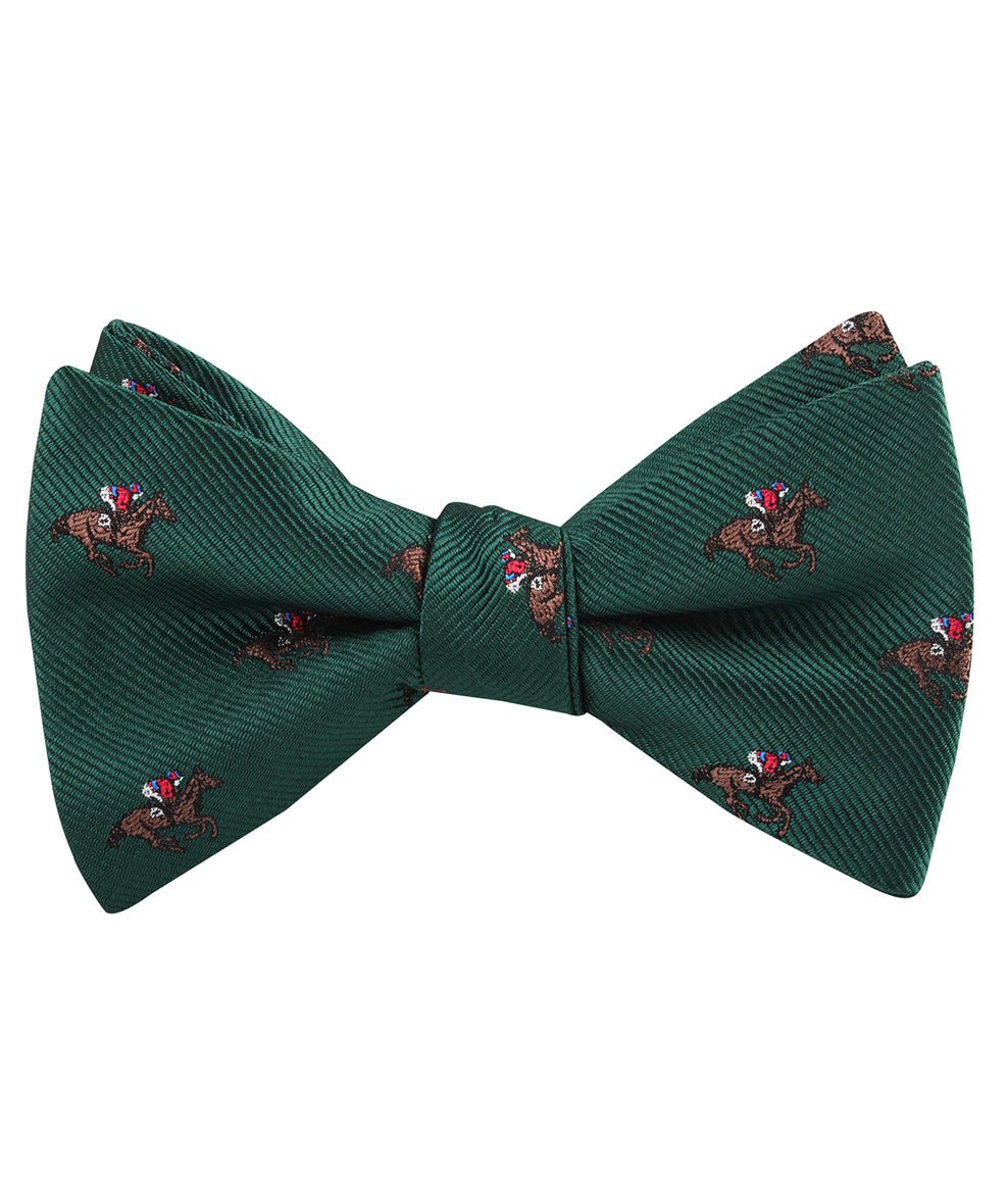 Green Victory Racehorse Self Bow Tie