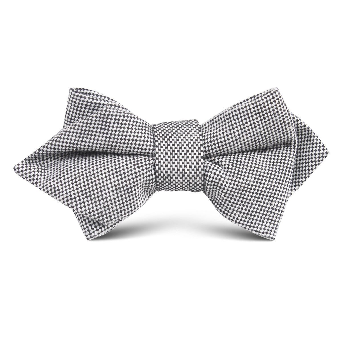 Black Tweed Linen Stitching Kids Diamond Bow Tie