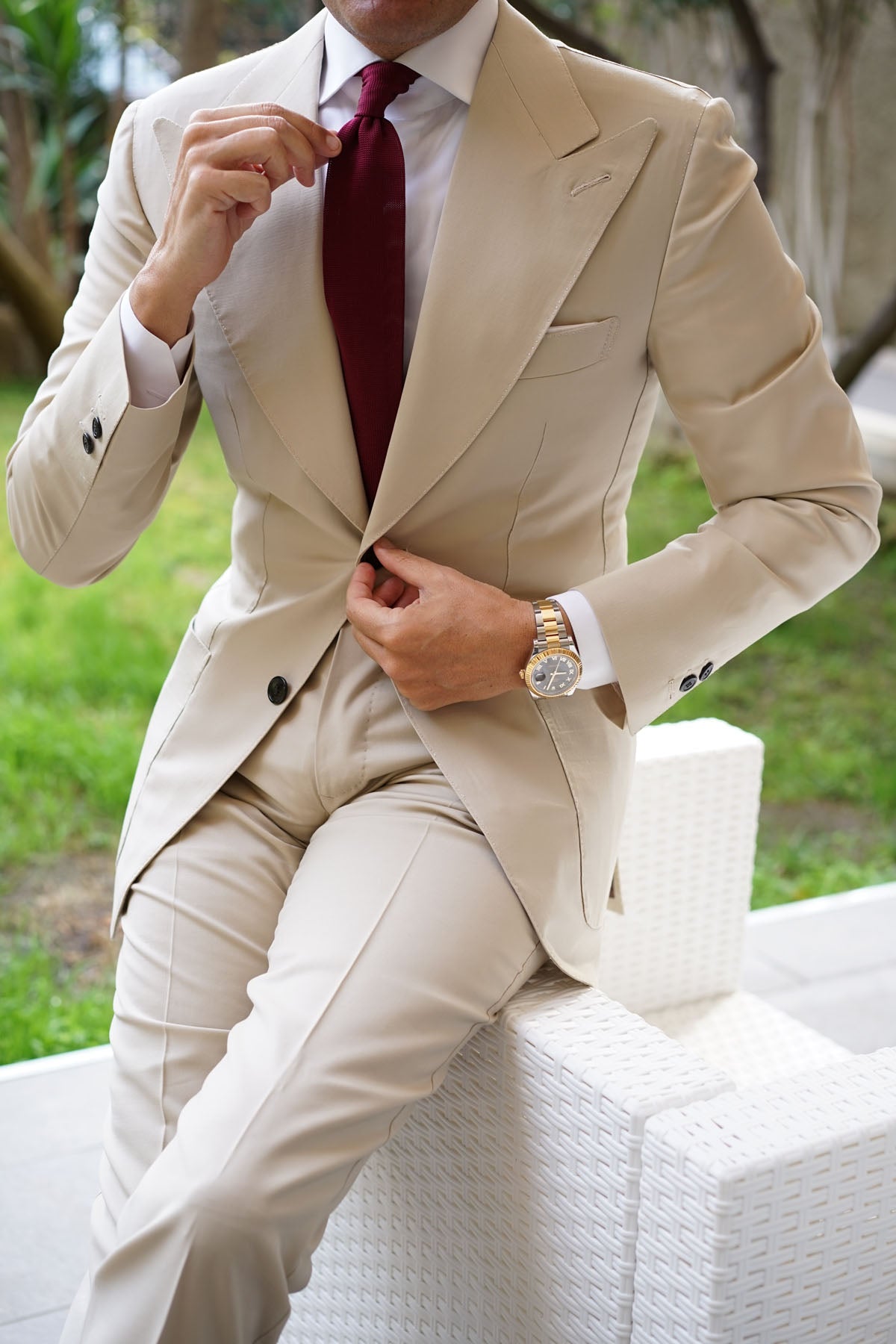 Ludic Burgundy Knitted Tie