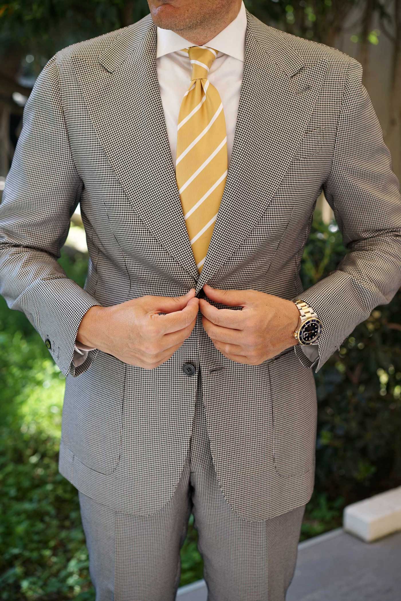 Gold Striped Necktie