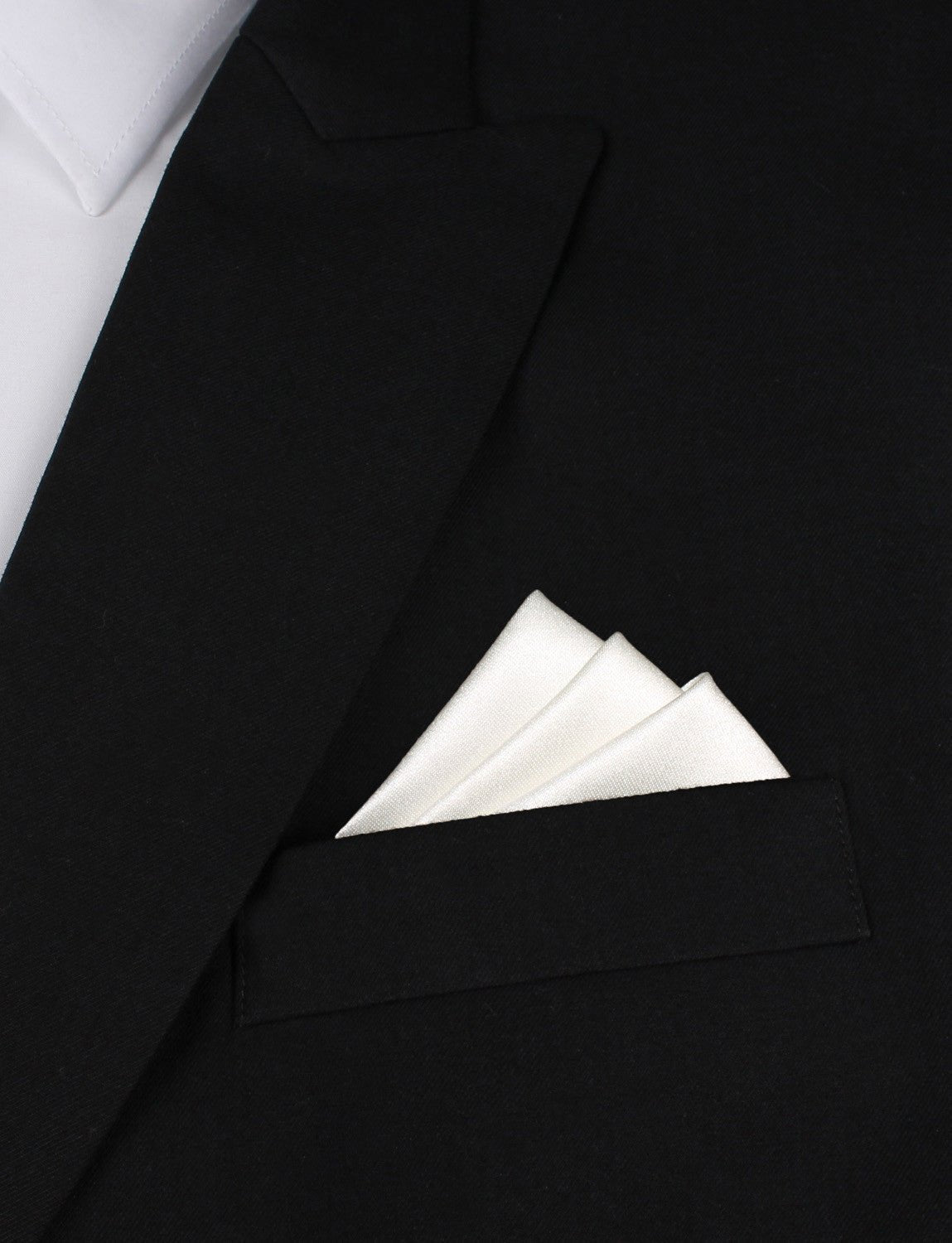 Ivory Satin Pocket Square