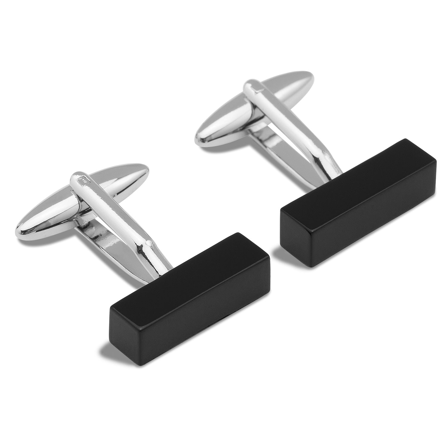 Bar Black Rectangle Cufflinks