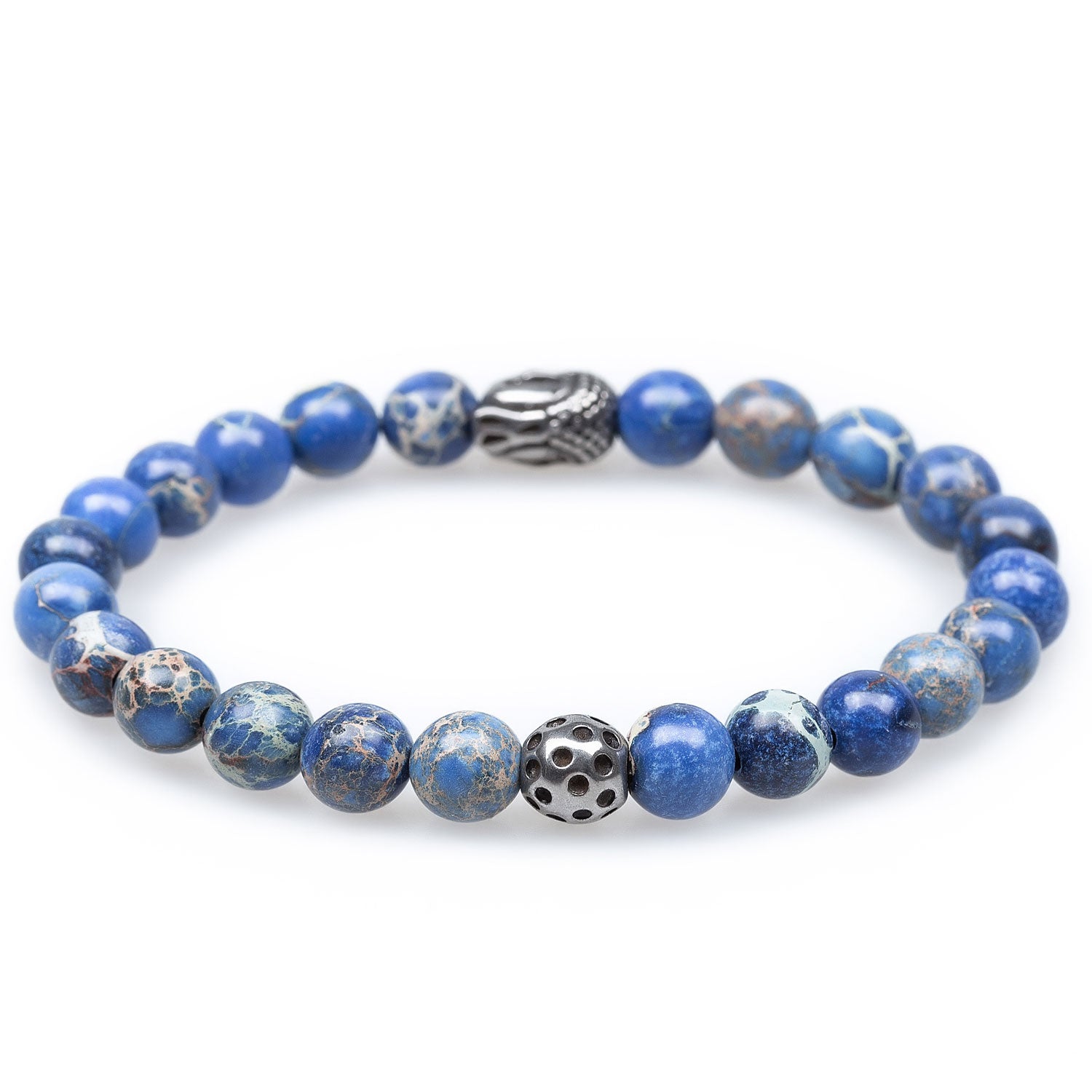 Jojutsu Blue Shattuckite Buddha Bracelet