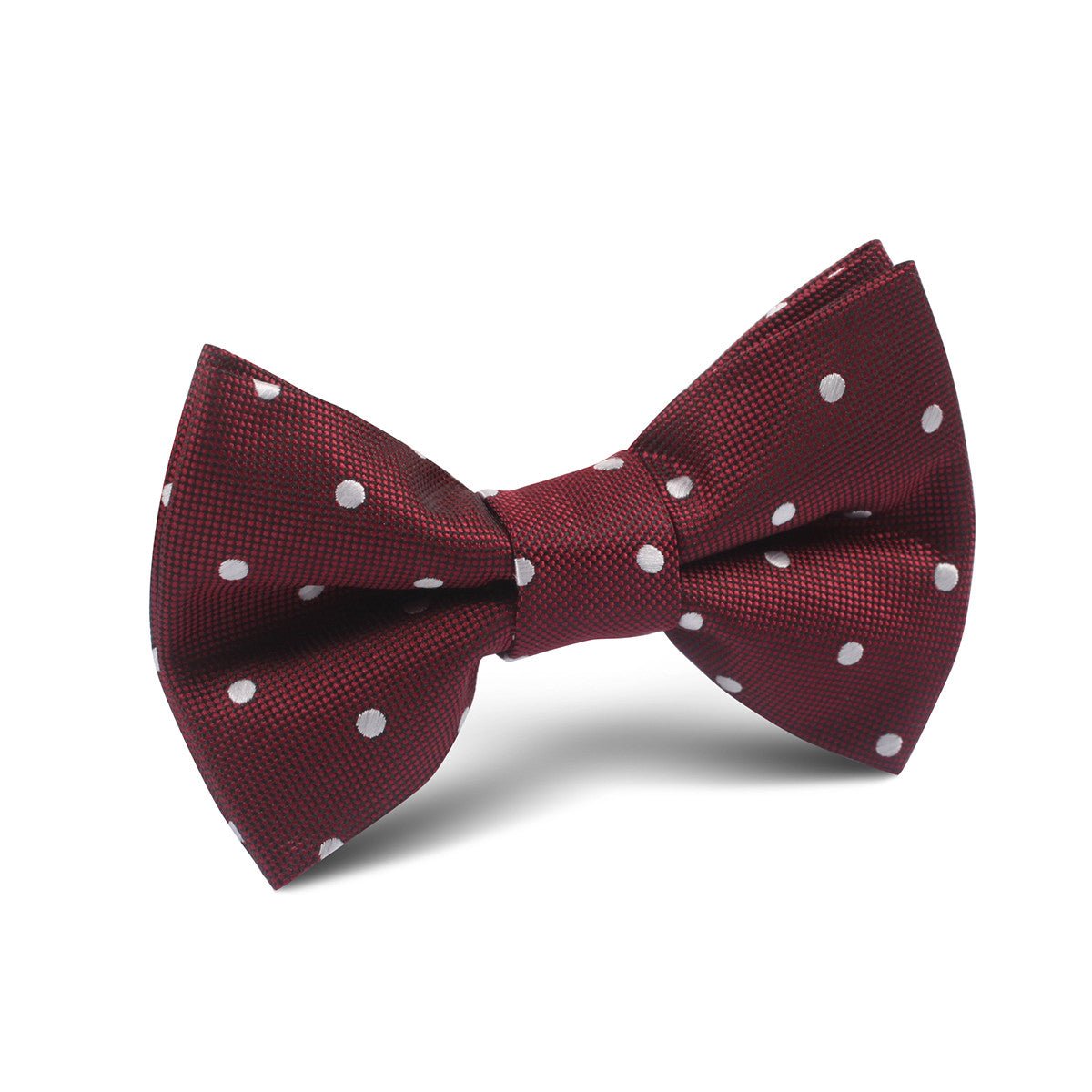 Mahogany Maroon with White Polka Dots Kids Bow Tie