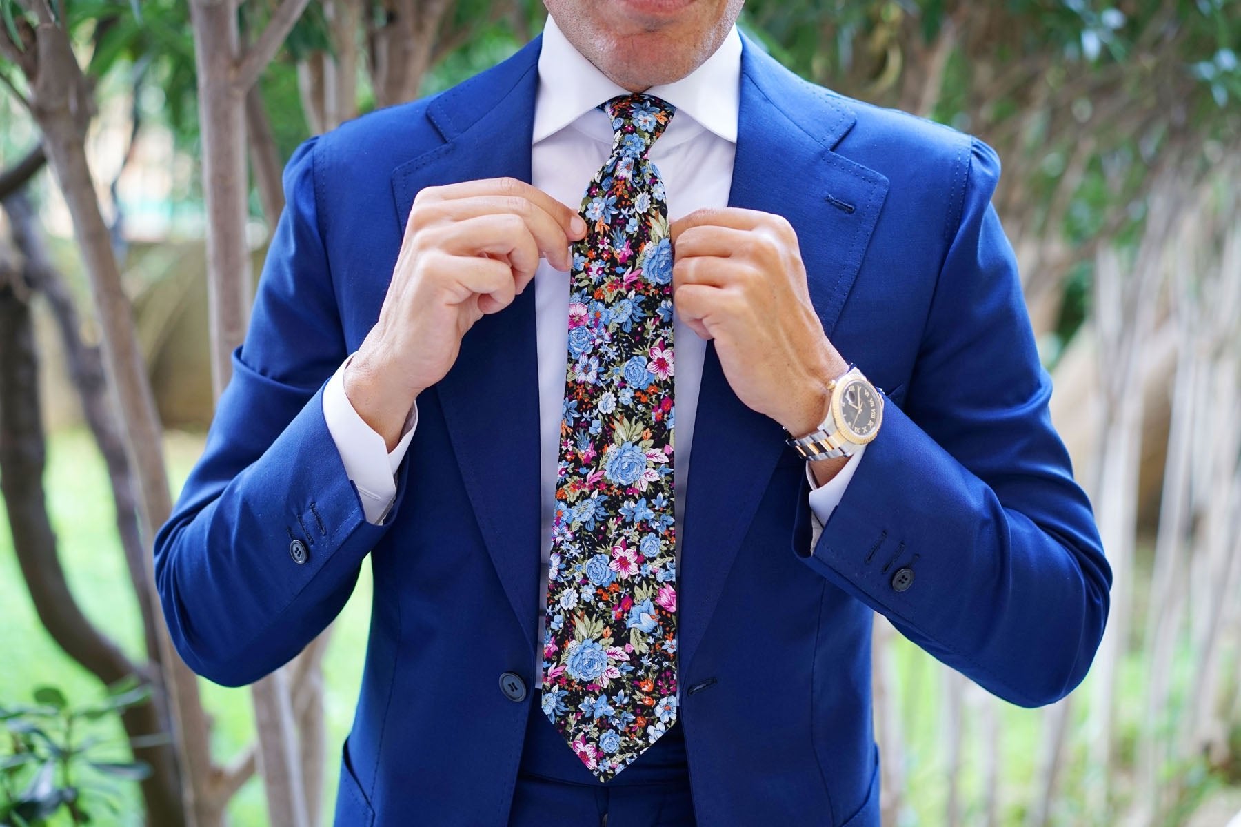 Scoglio D'Africa Violet Floral Tie