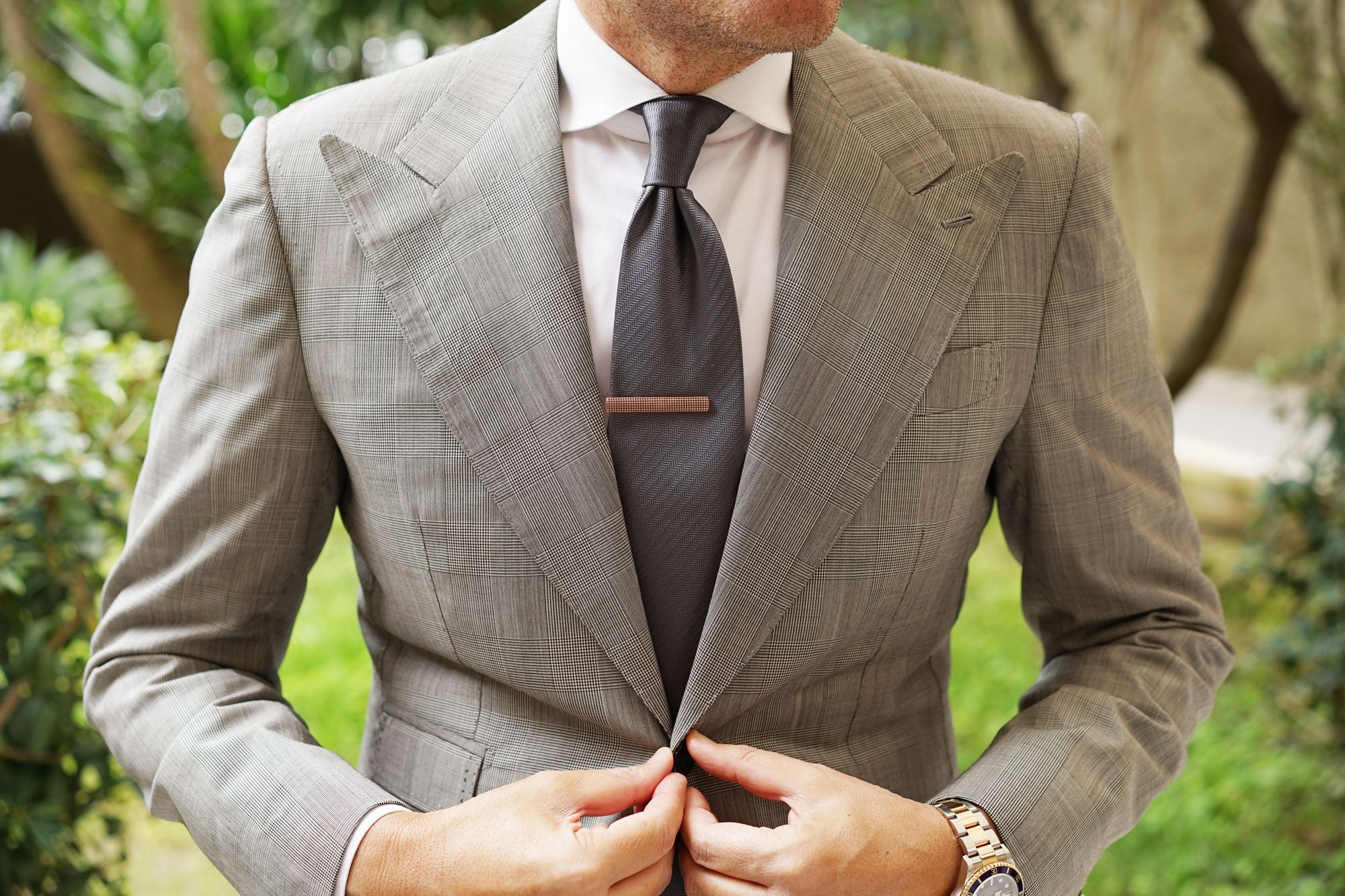 Rose Gold Stippled Tie Bar