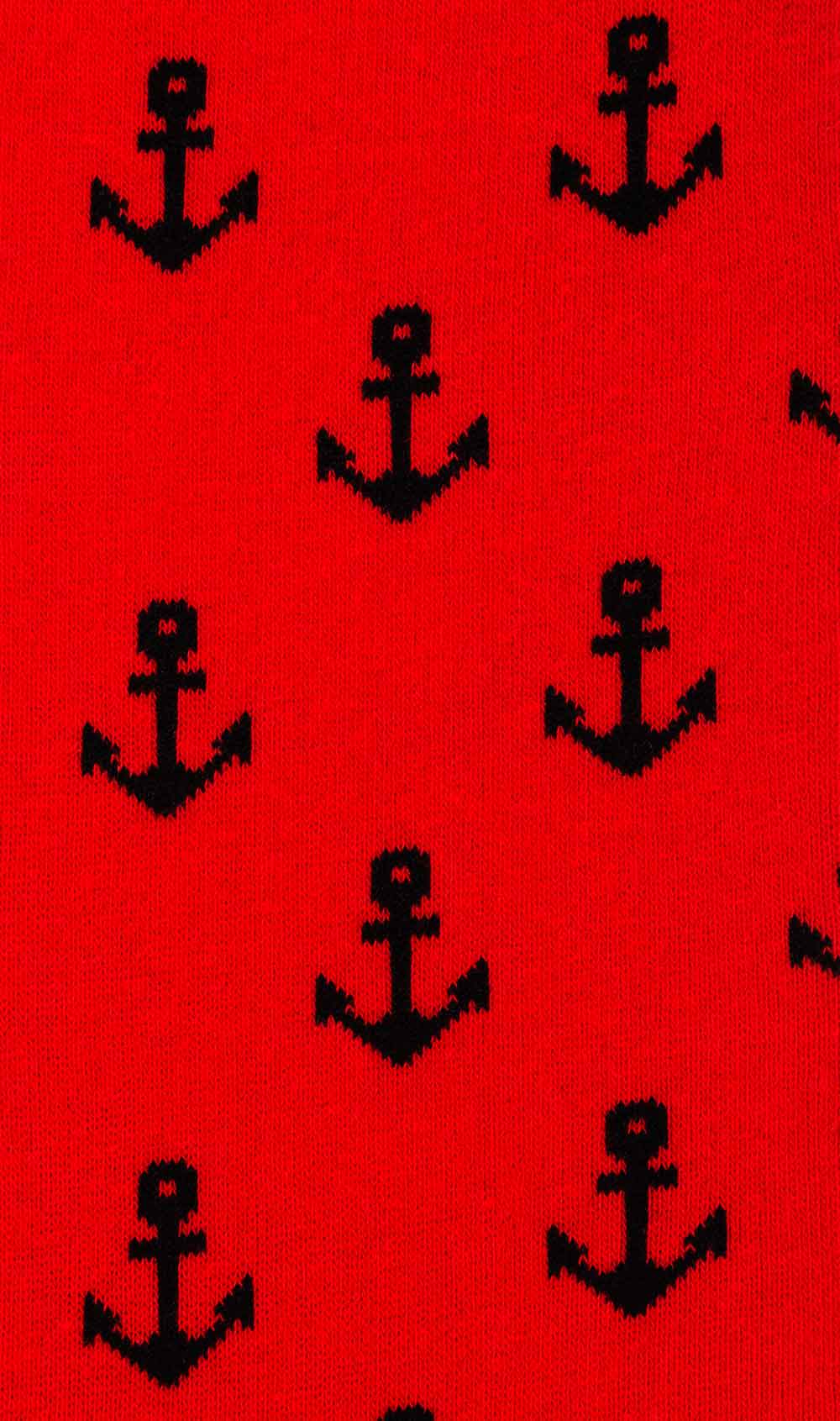 Pirate Red Anchor Socks