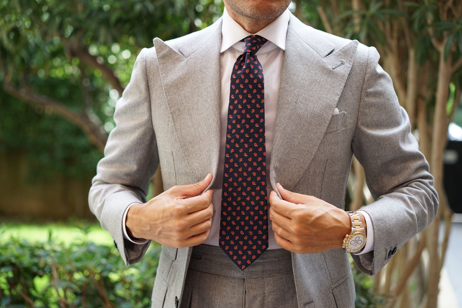 Milano Navy Blue Paisley Tie