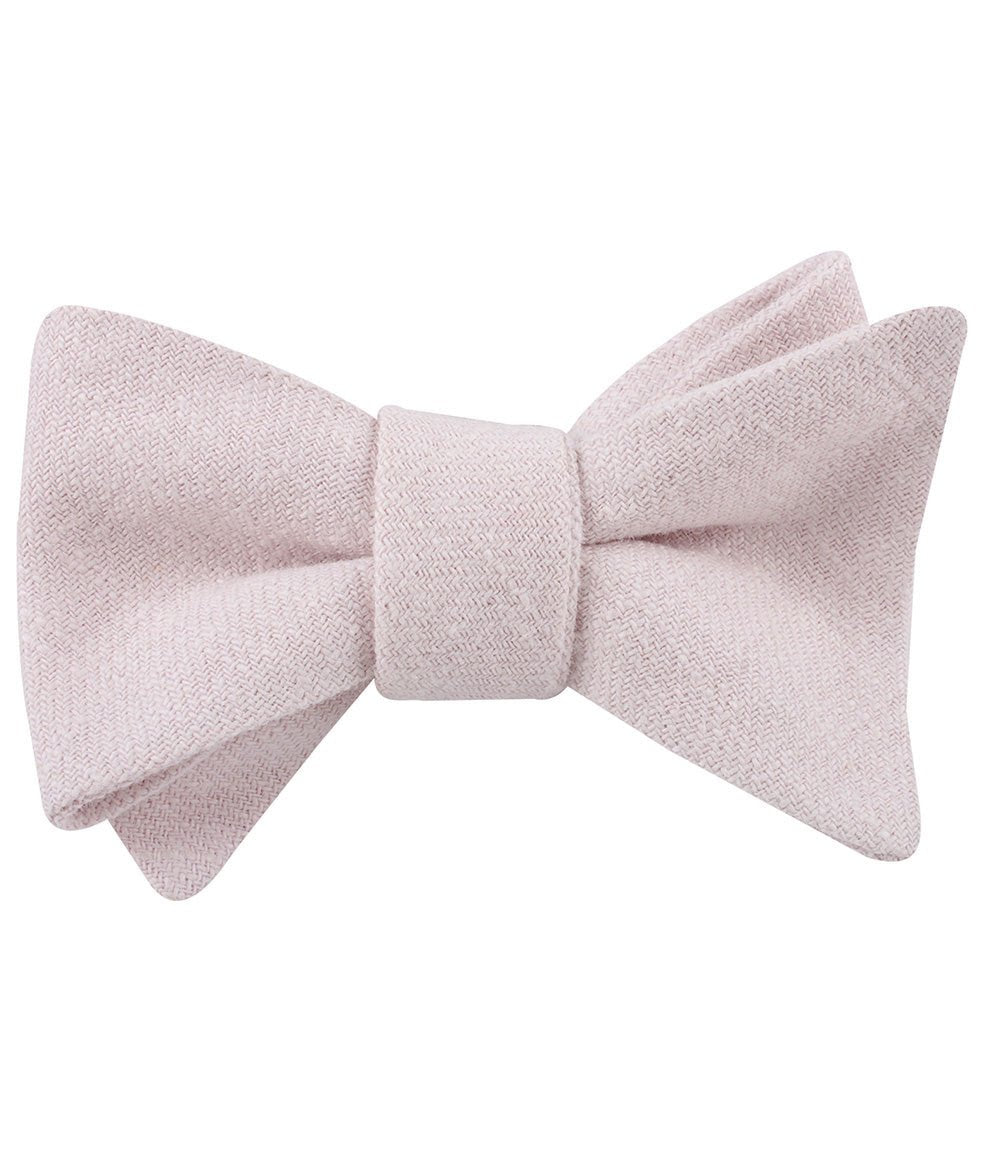 Maldivian Blush Pink Linen Self Bow Tie