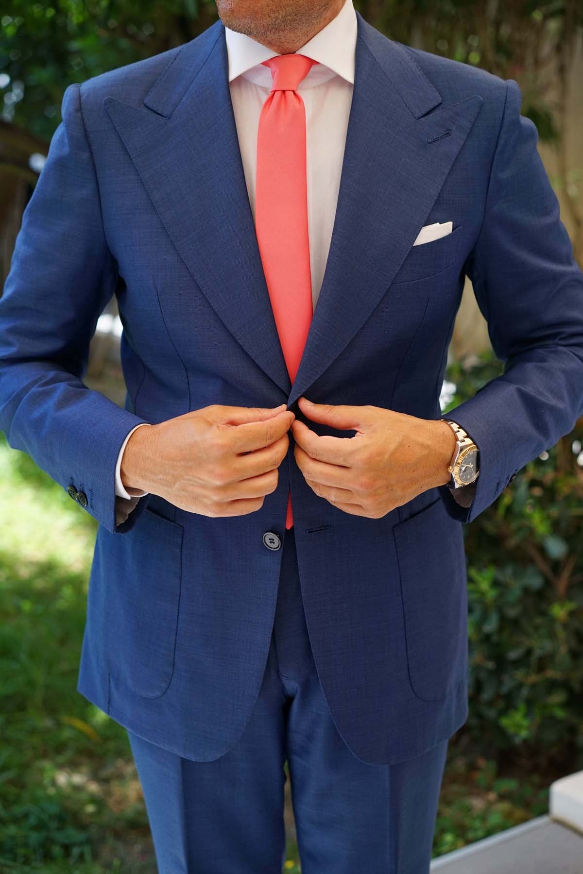 Coral Reef Satin Skinny Tie