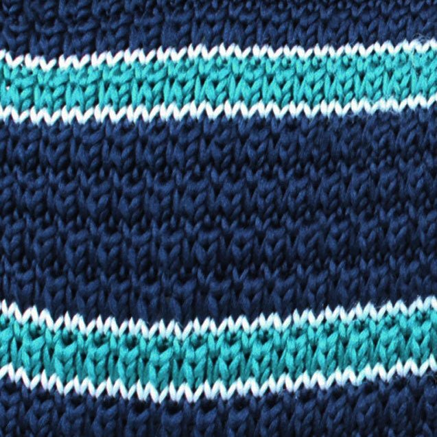 Seafoam Green and Navy Knitted Tie