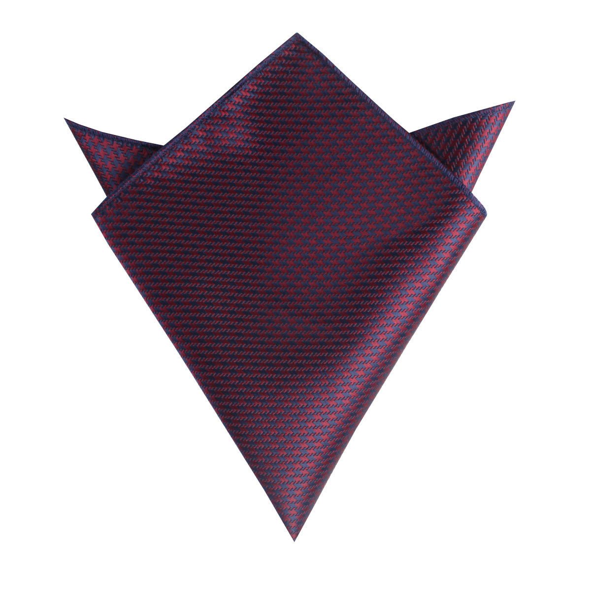 Burgundy Houndstooth Pocket Square