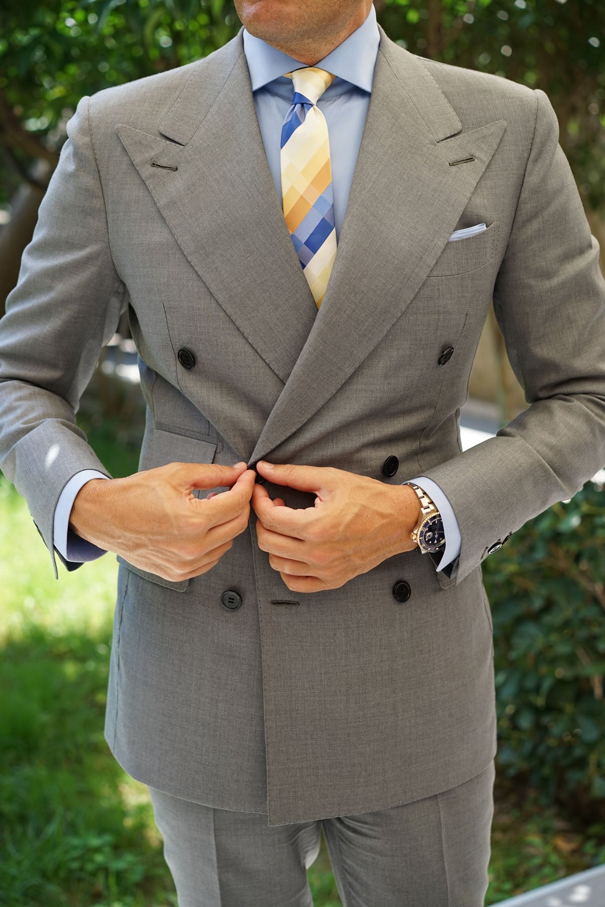 Sandy Checkered Skinny Tie