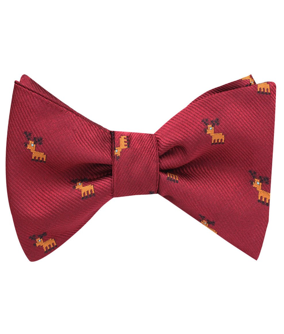 Reindeer Pixel Self Bow Tie