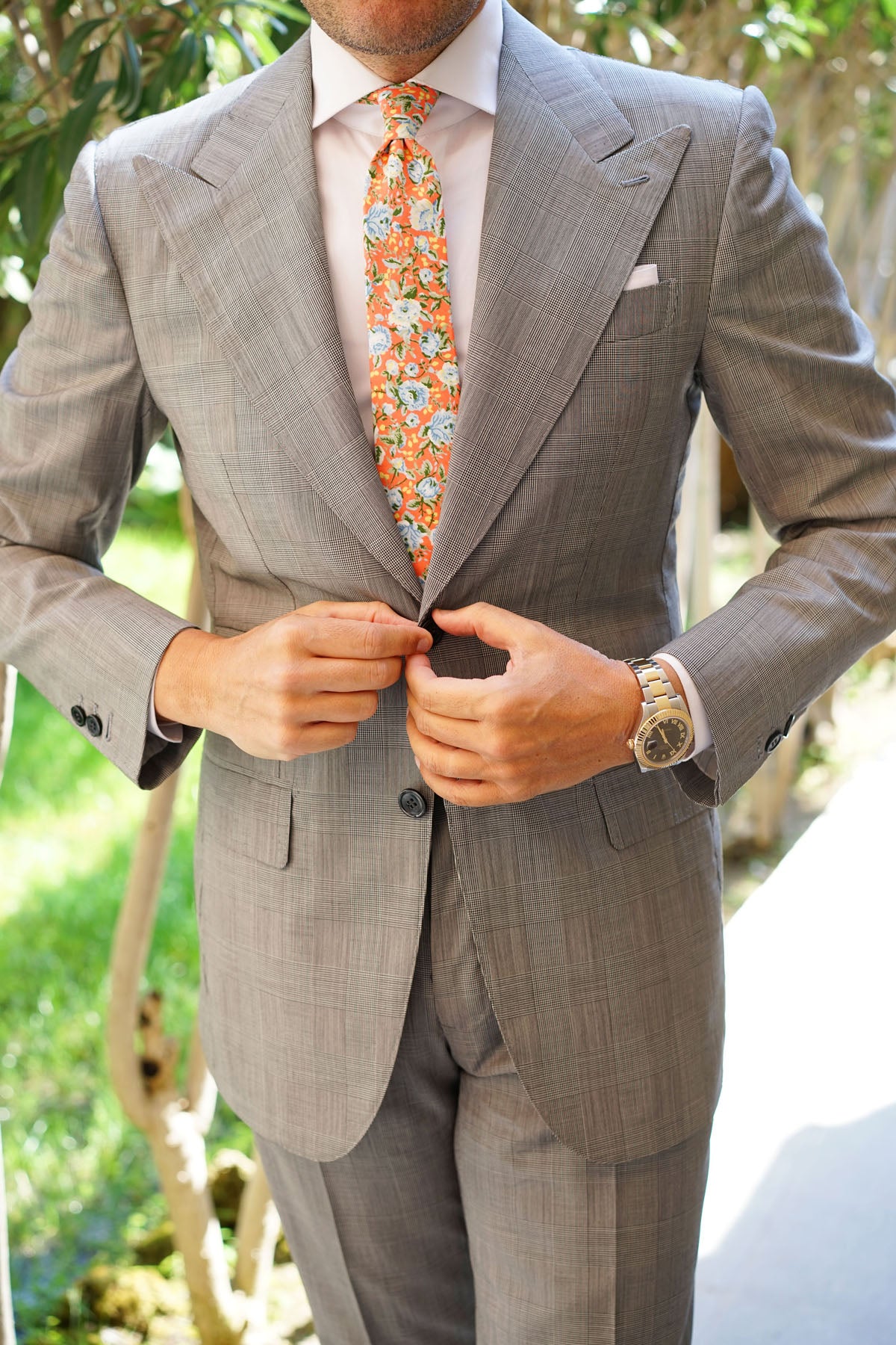 Cayman Island Floral Skinny Tie