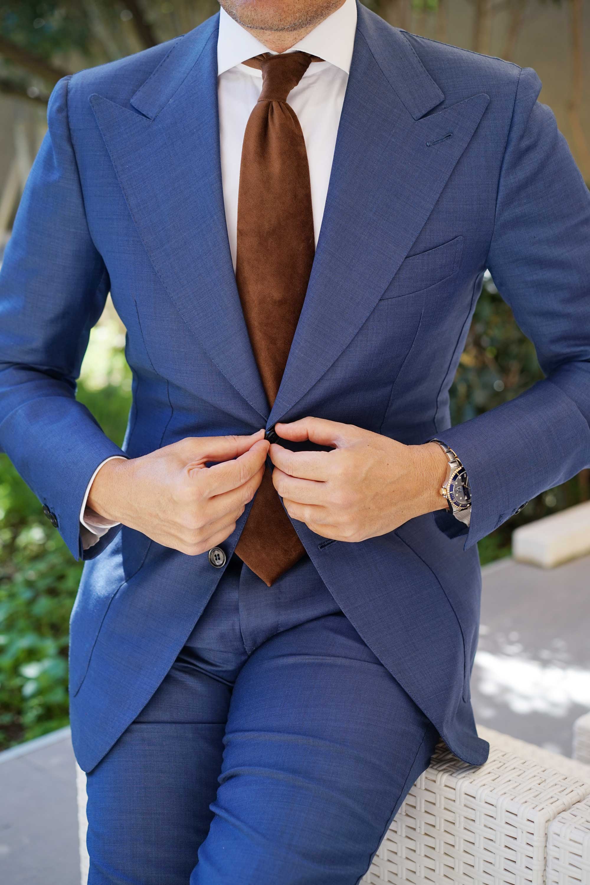 Dark Brown Velvet Necktie