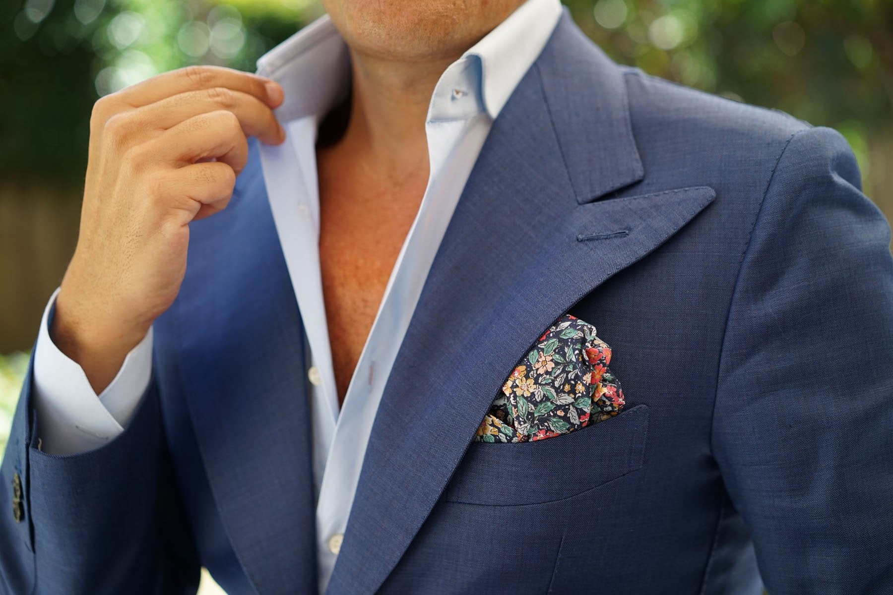 Stura Di Lanzo Floral Pocket Square