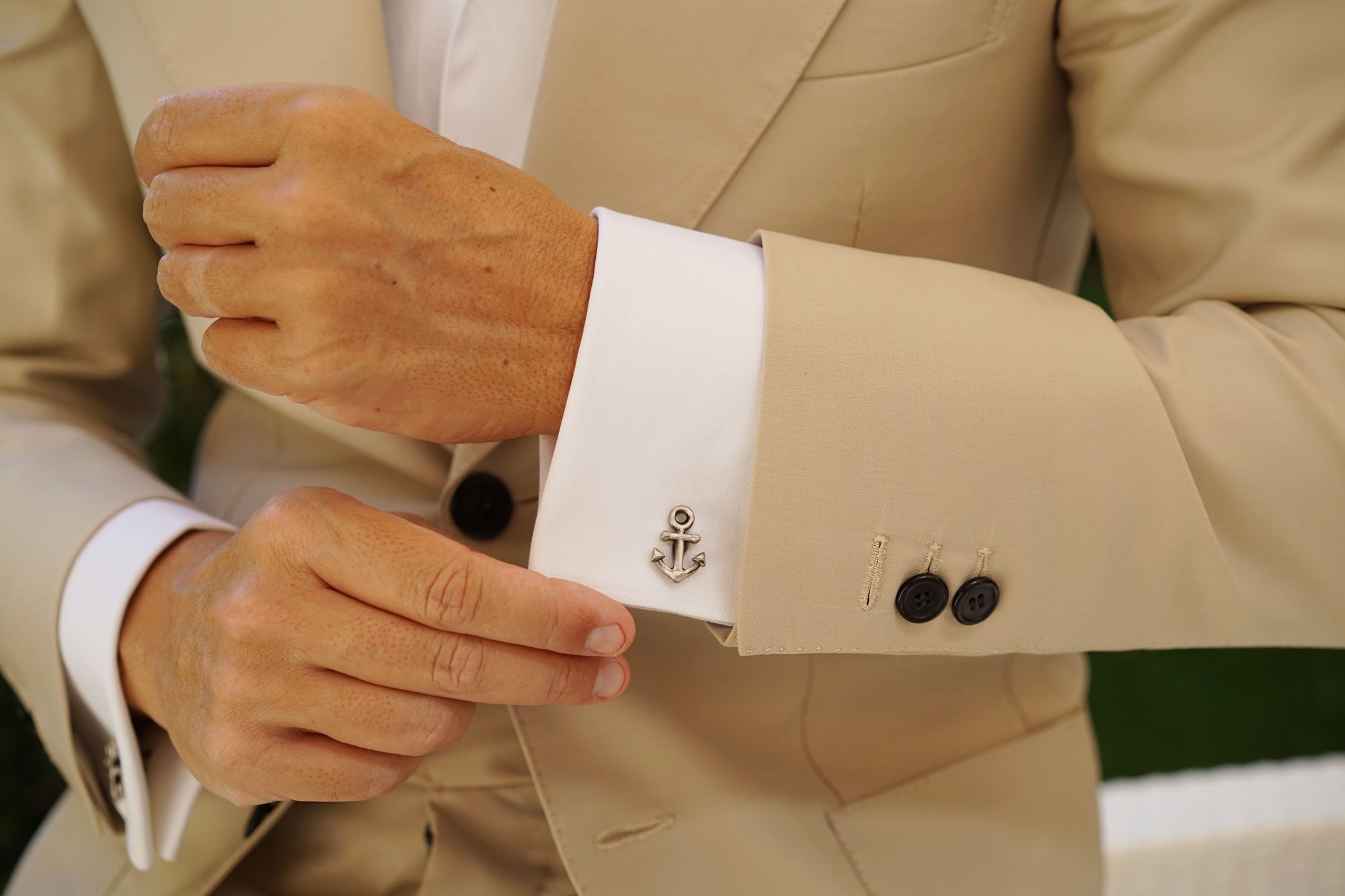 Antique Silver Anchor Cufflinks