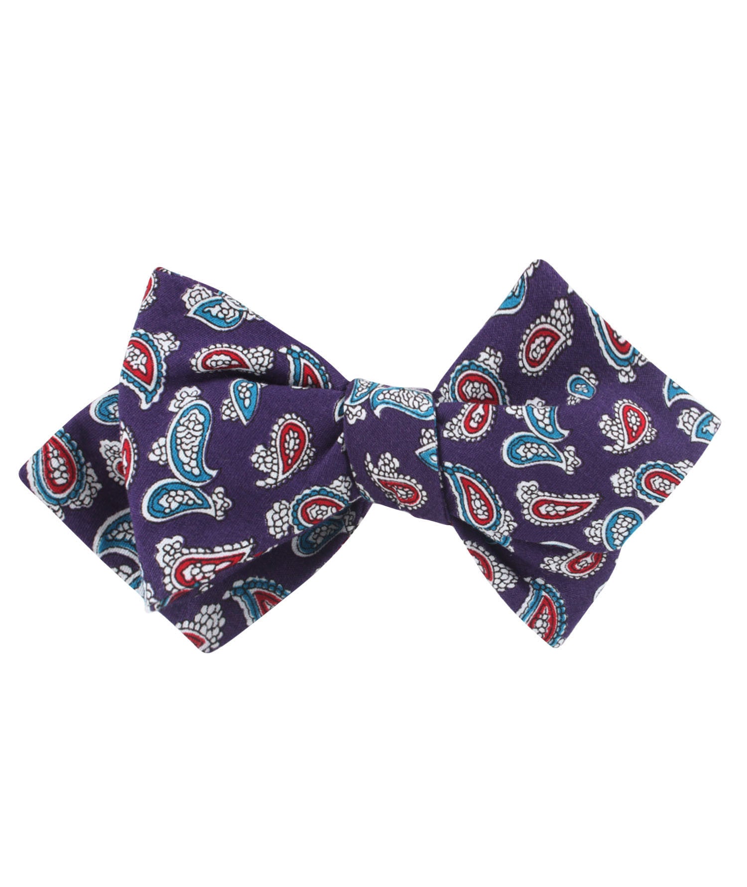 Lago di Bolsena Purple Paisley Diamond Self Bow Tie