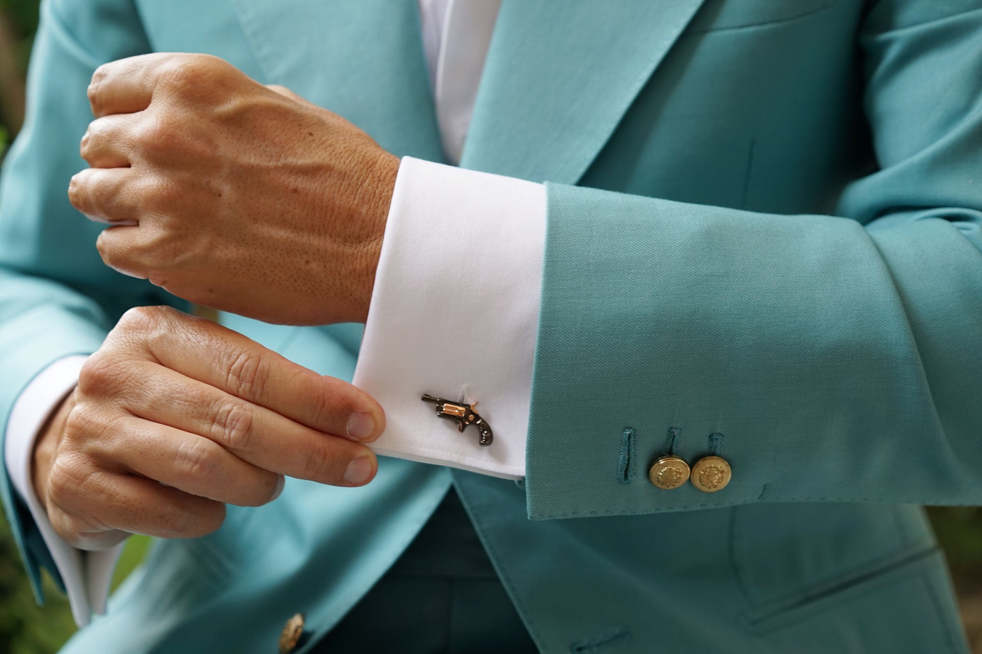 Dark Revolver Gun Cufflinks