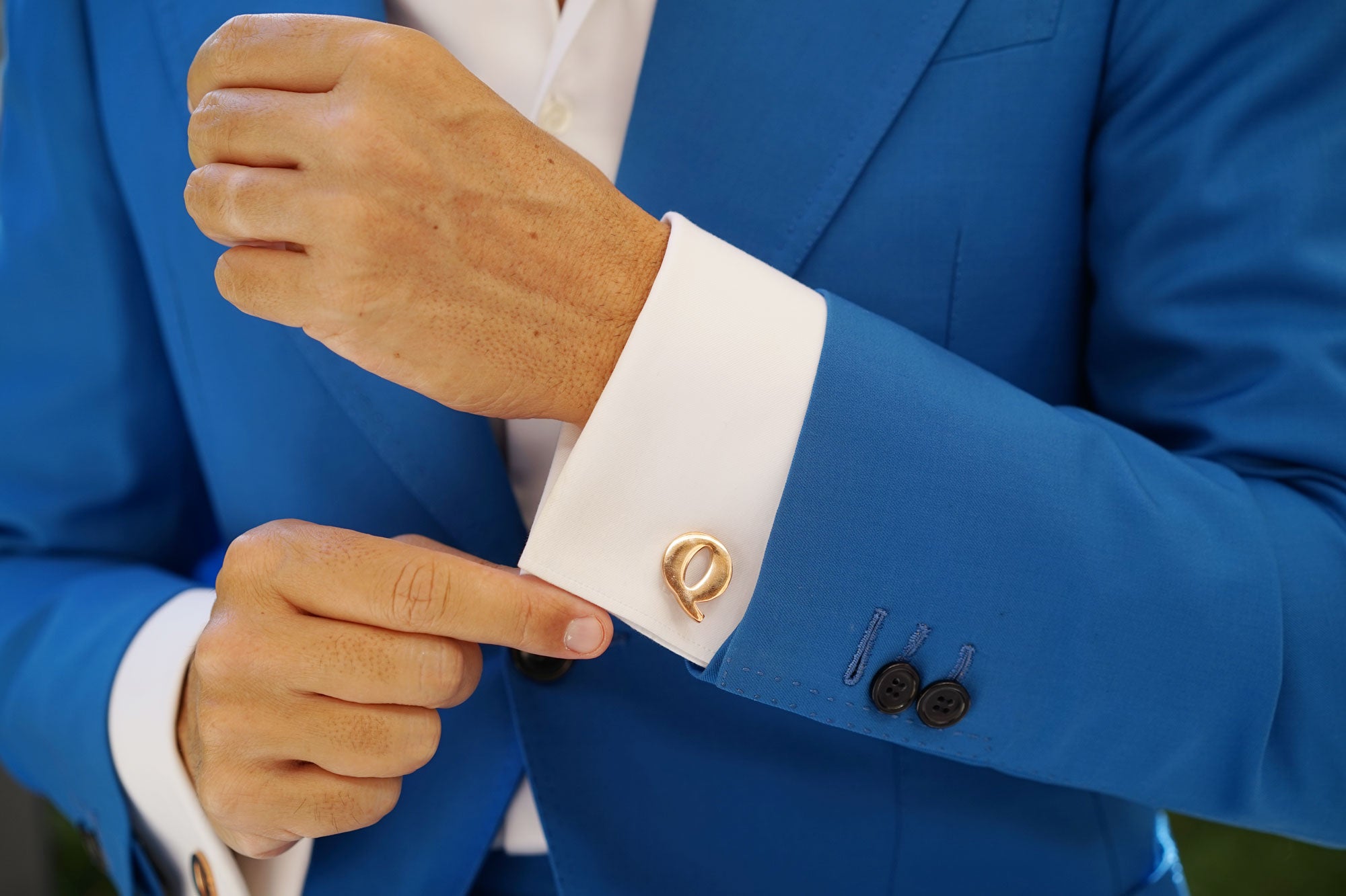 Rose Gold Letter Q Cufflinks