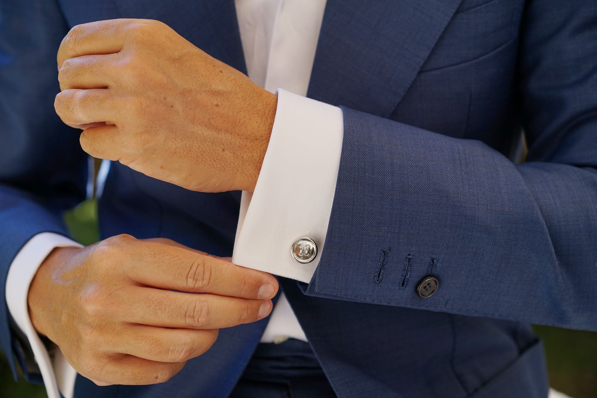 Silver Button Cufflinks