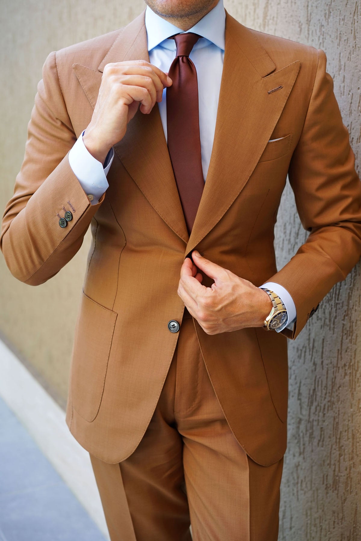 Cocoa Brown Satin Skinny Tie