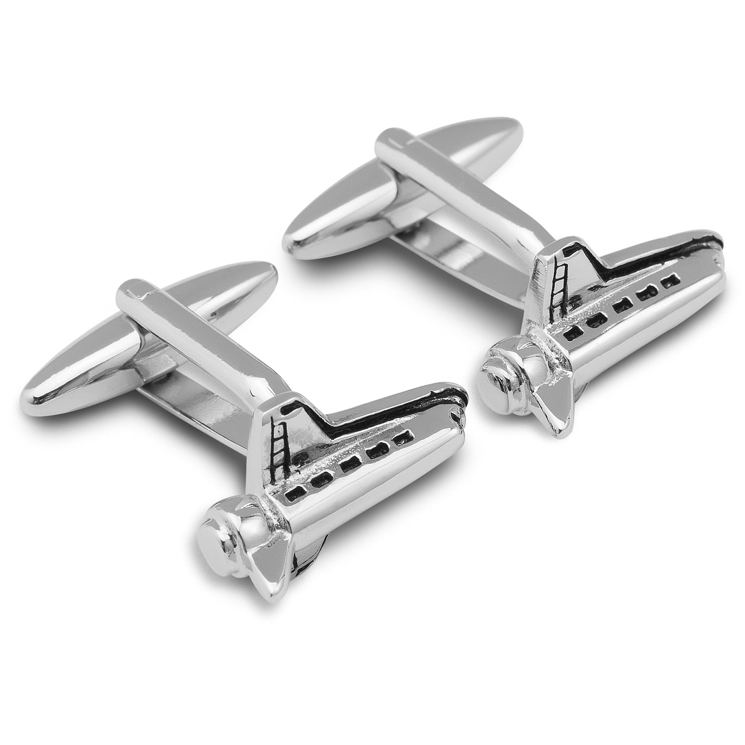 Silver Space Shuttle Cufflinks