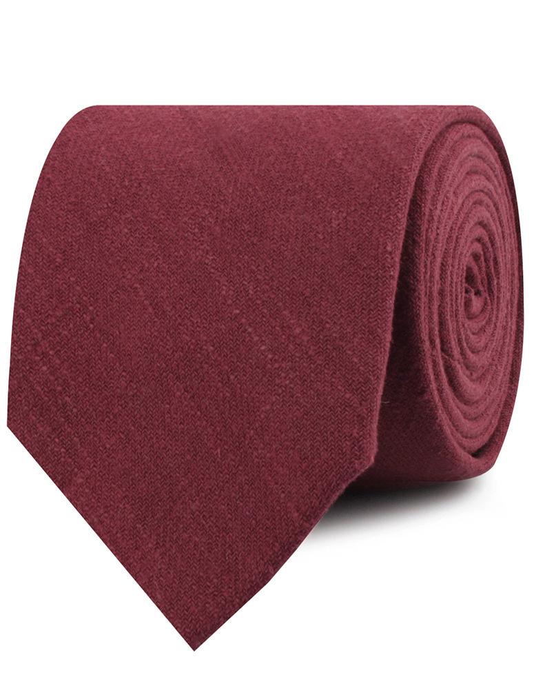 Chianti Maroon Linen Necktie