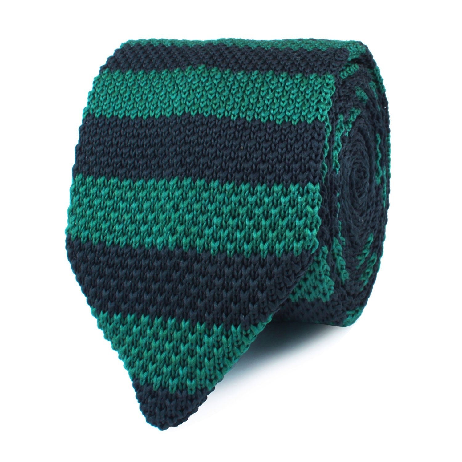 Green Mamba Striped Knitted Tie