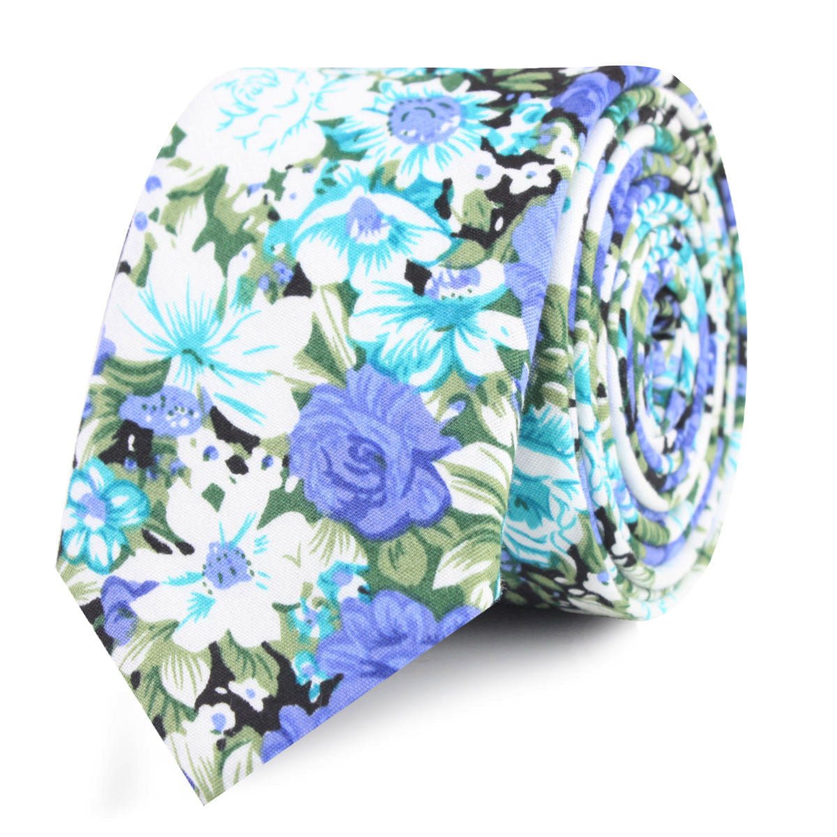 Pianosa Purple Floral Skinny Tie