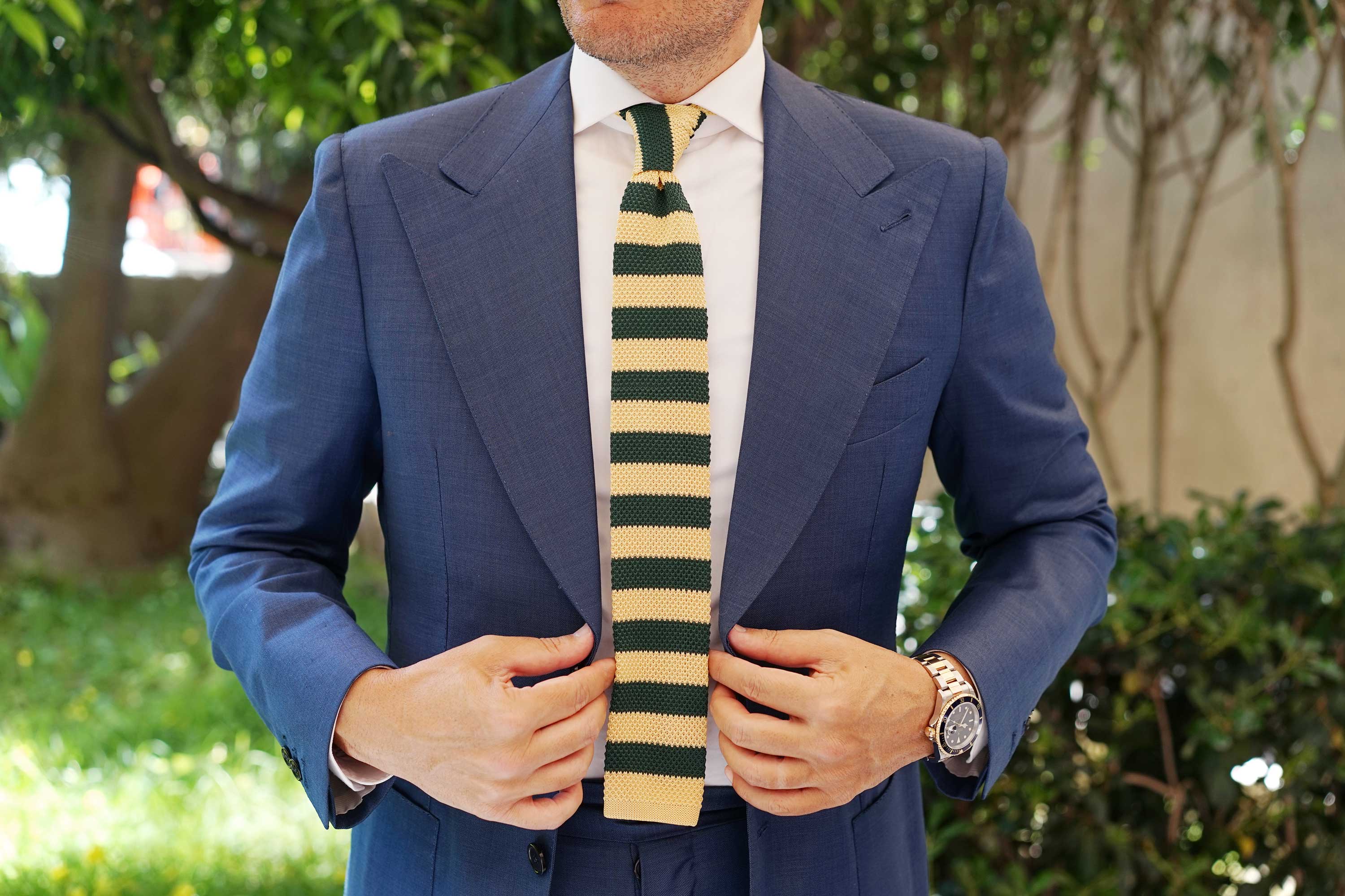 Jim Dean Green Knitted Tie