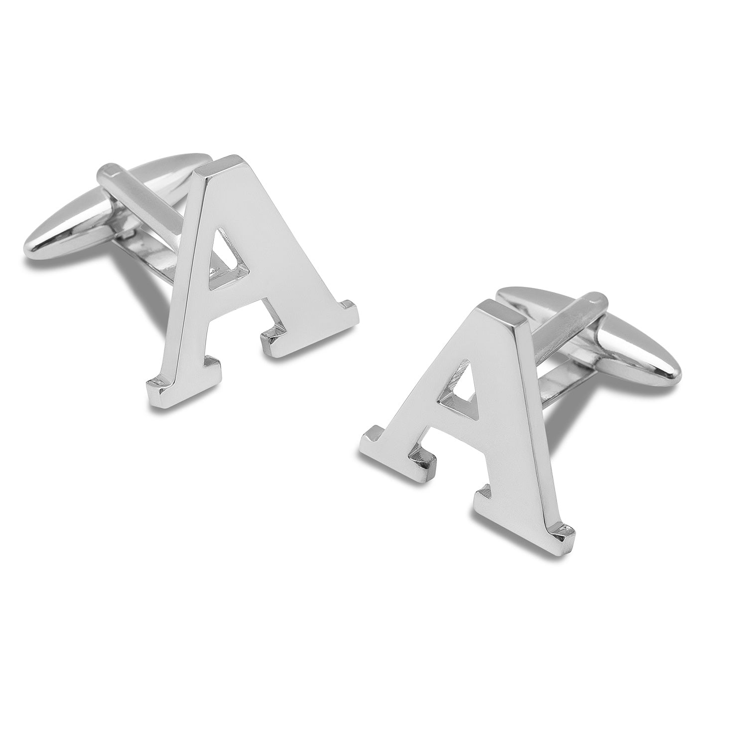 Letter A Silver Cufflinks