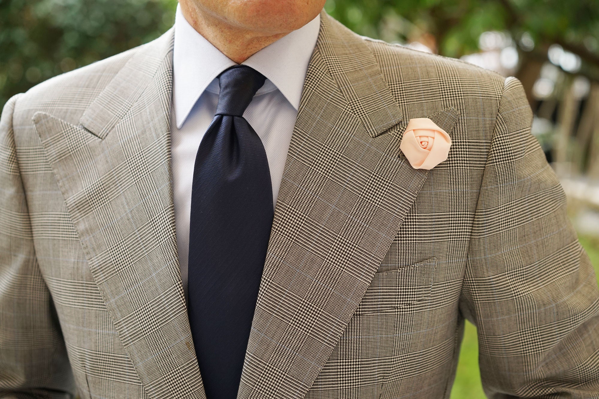 Peach Satin Rose Lapel Pin