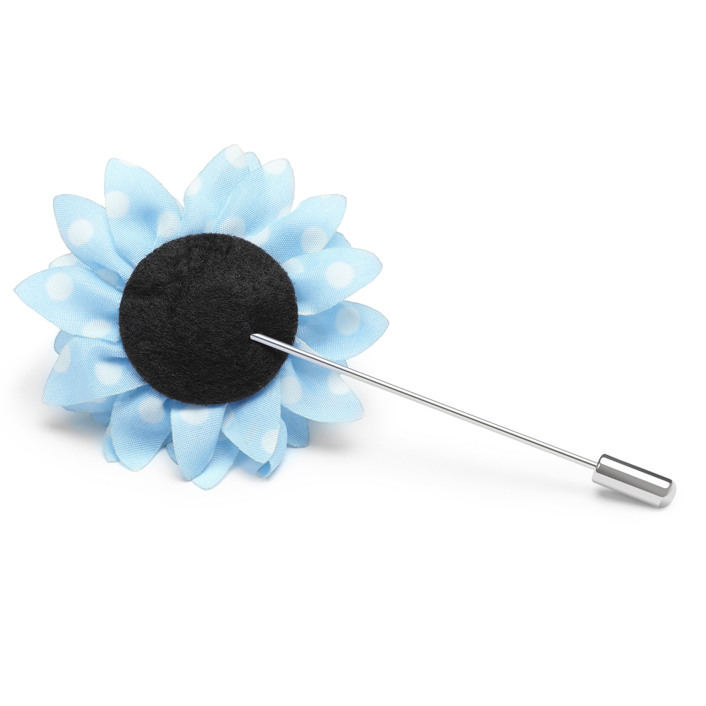 Baby Blue Polka Dot Lapel Flower