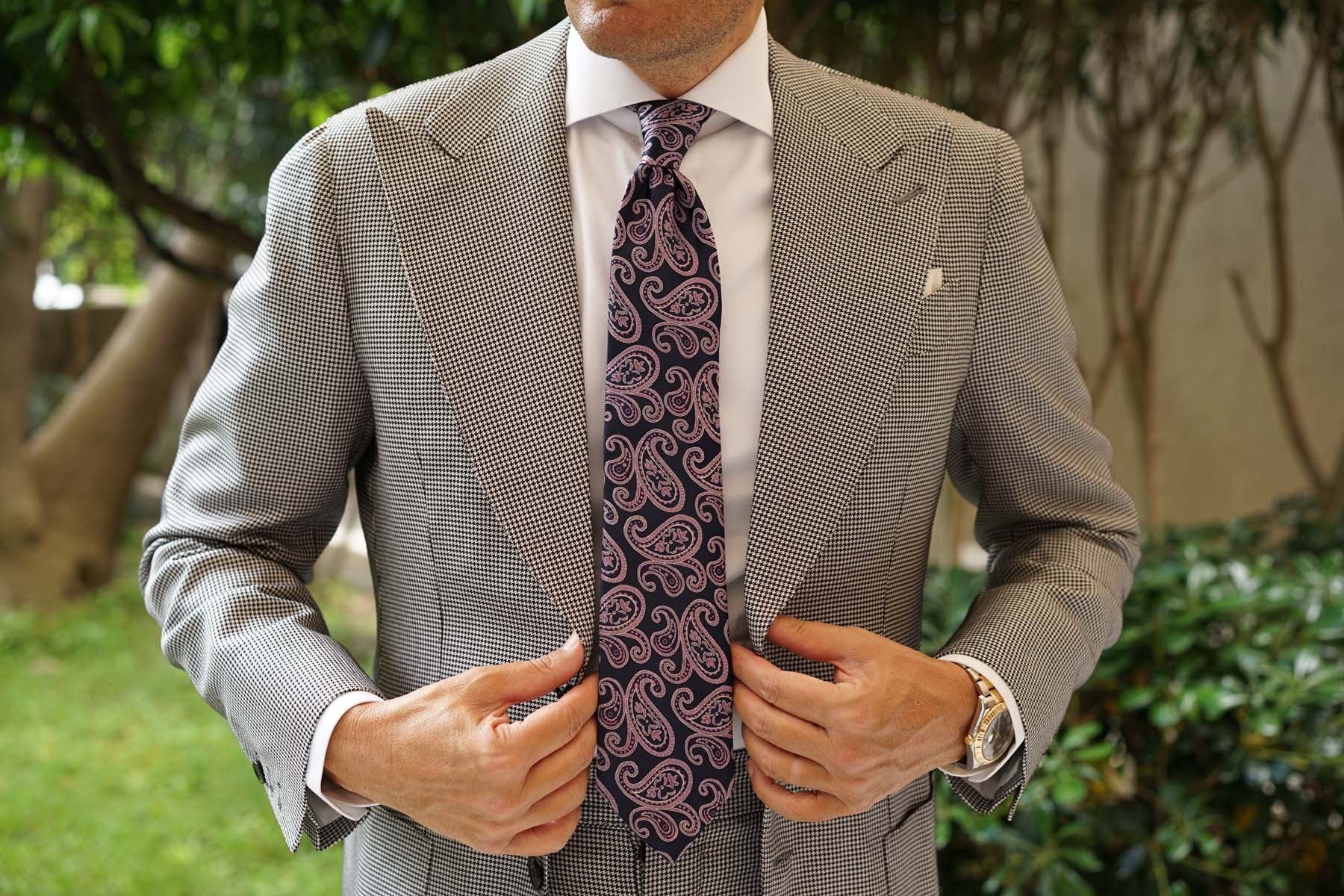 Qajar Dynasty Purple Paisley Necktie