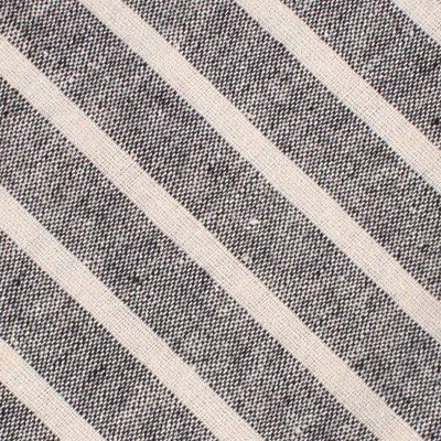 Adana Black Chalk Stripe Linen Skinny Tie